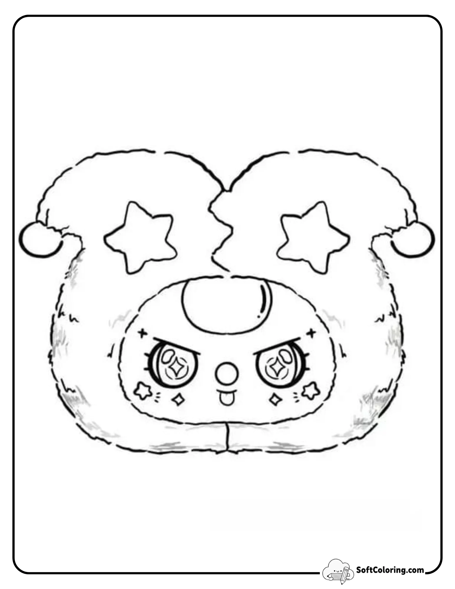 Kawaii Baby Three Jester Art Toy Coloring Page