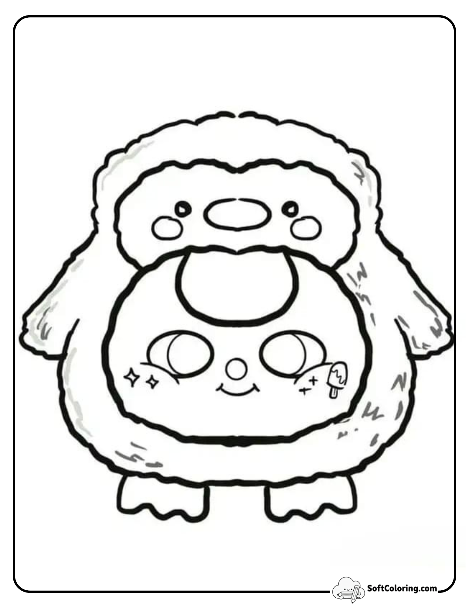 Baby Three Winter Penguin Suit Coloring Page