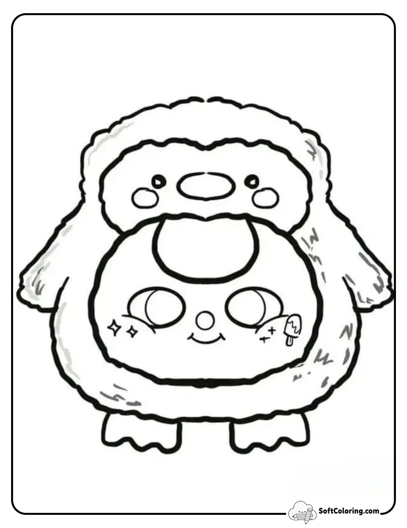 Baby Three Winter Penguin Suit Coloring Page