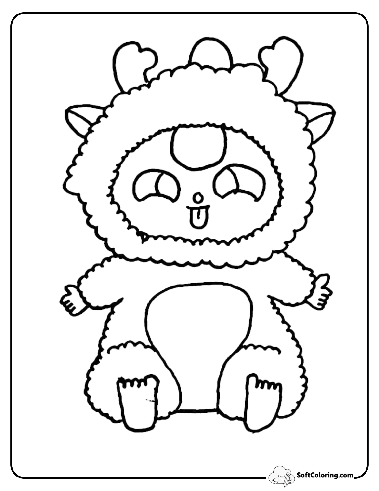 Baby Three Reindeer Antlers Fantasy Coloring