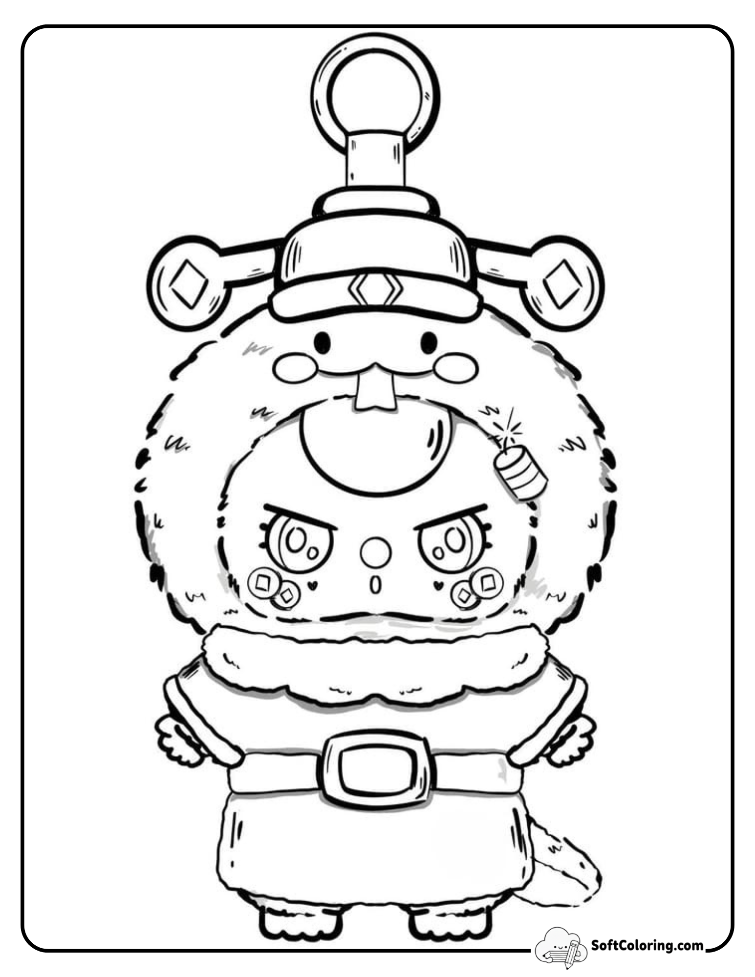 Baby Three Santa Claus Xmas Coloring Page