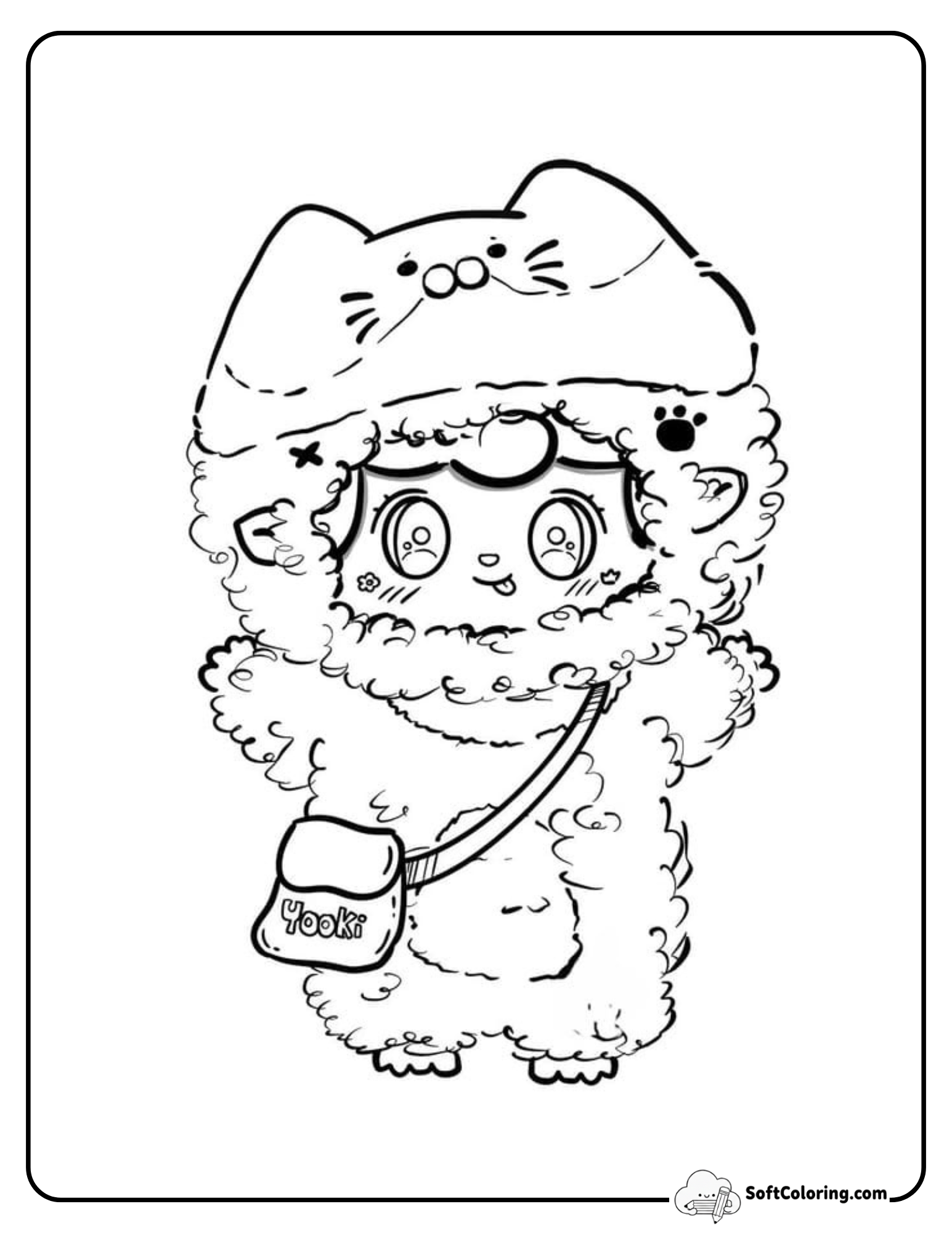 Baby Three Urban Style With Bag Coloring Sheet