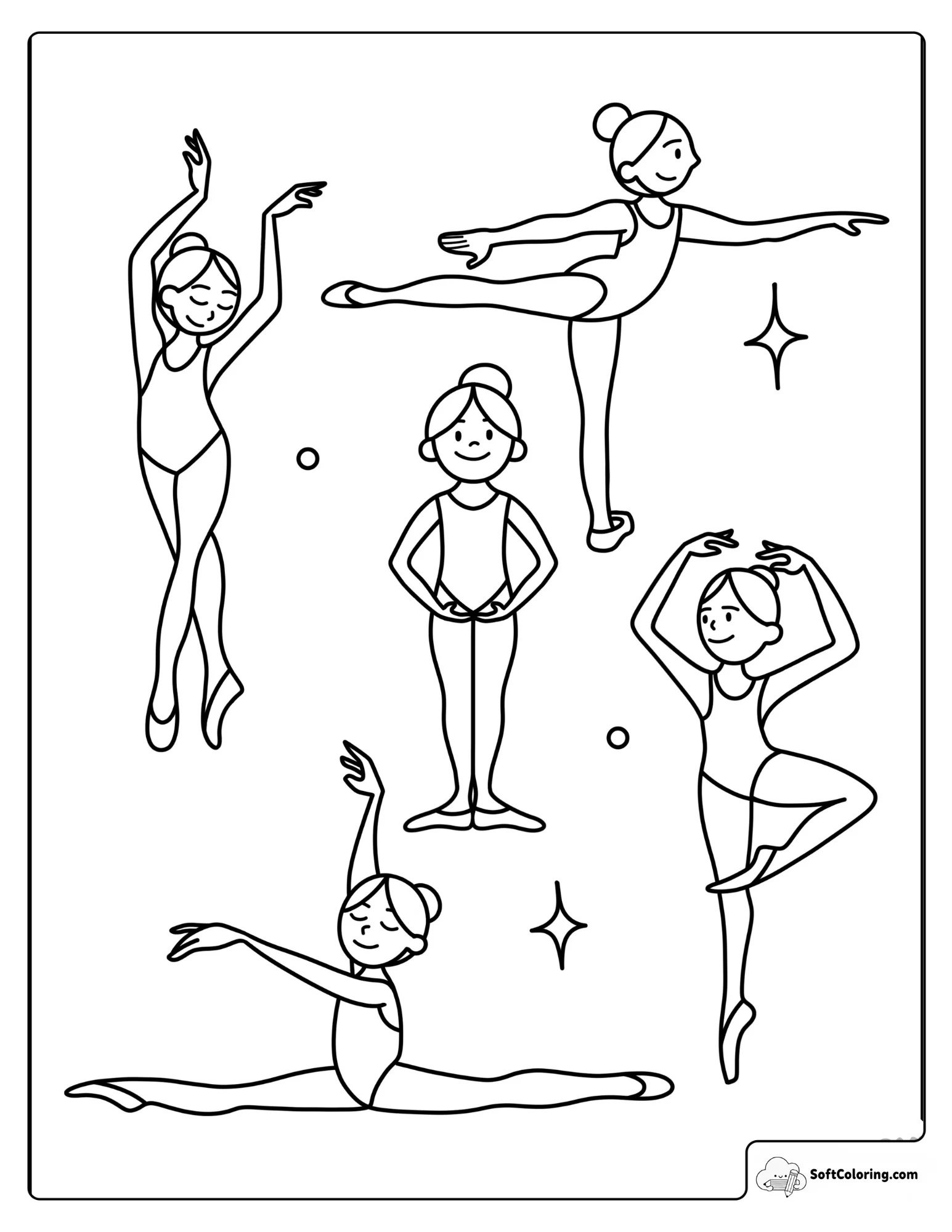 Ballet Dancers Practicing Poses And Positions