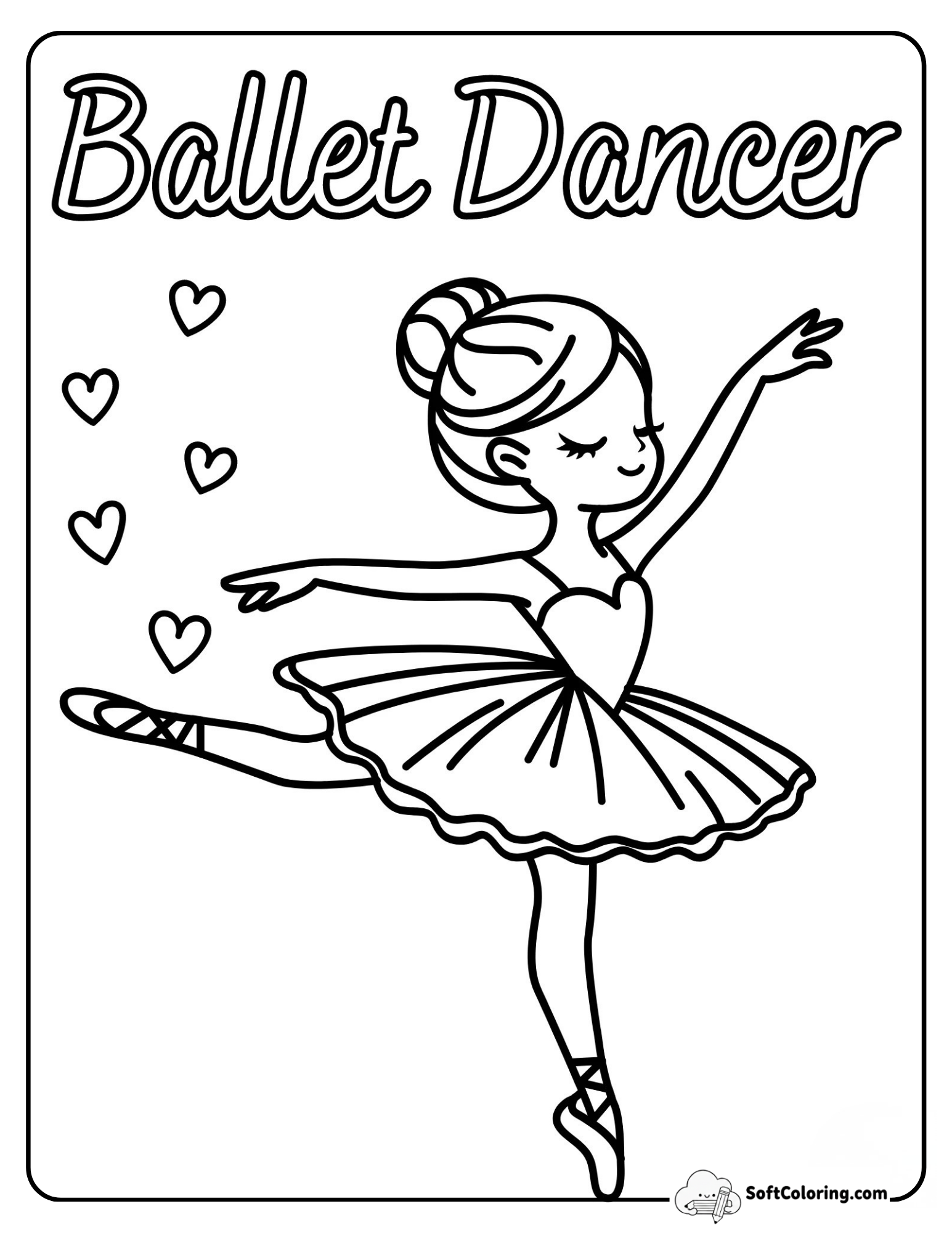 Beautiful Ballerina With Hearts