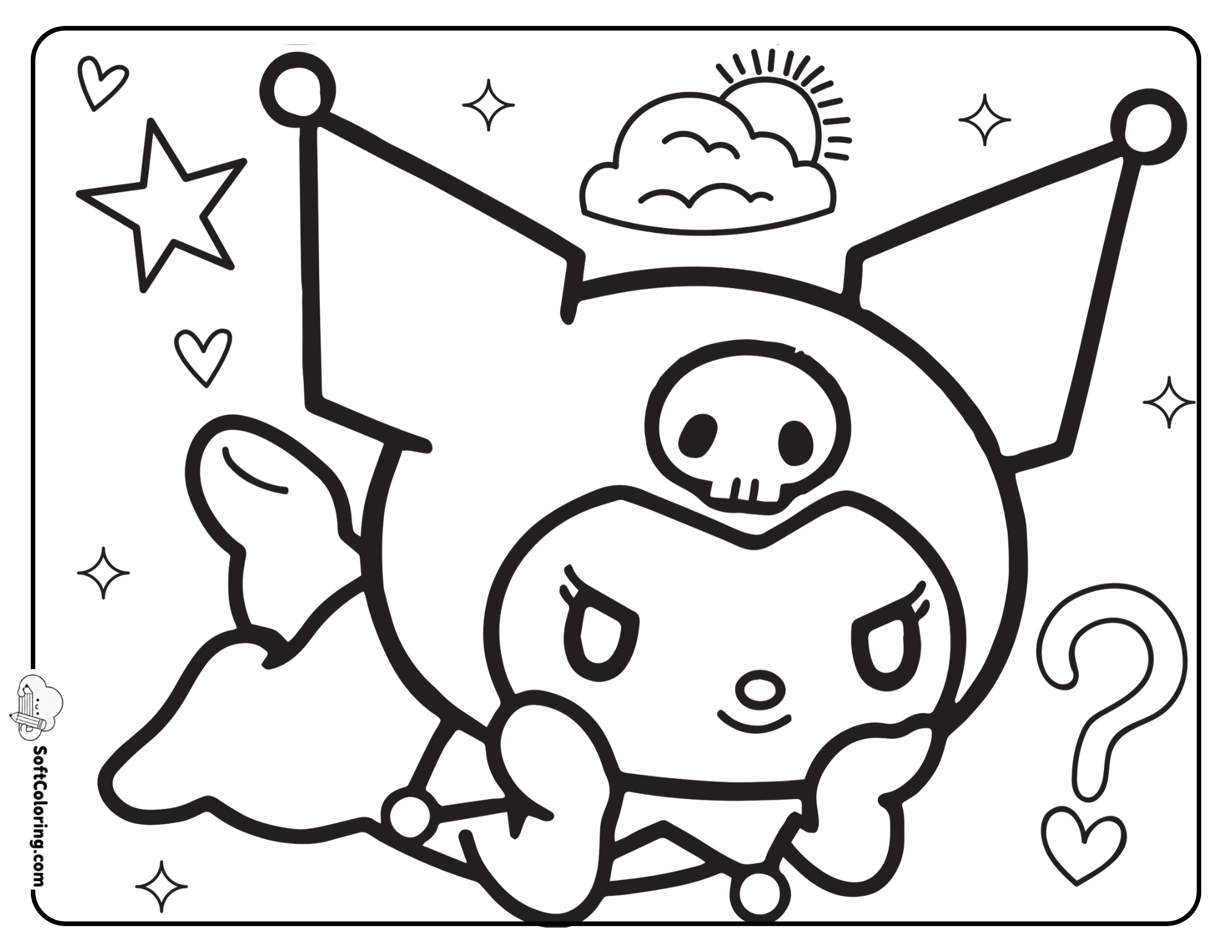 Cute Kuromi With Stars And Moon