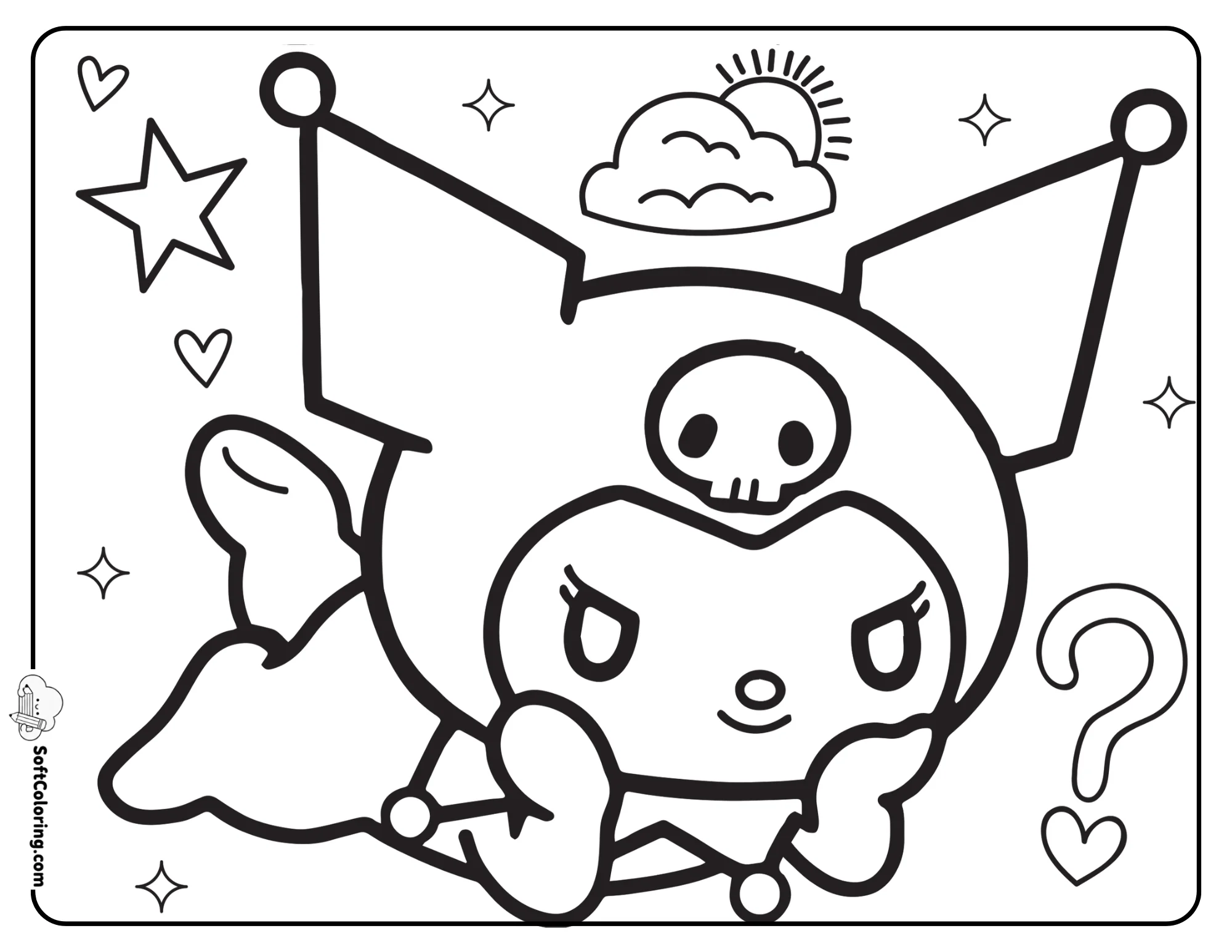 Cute Kuromi With Stars And Moon