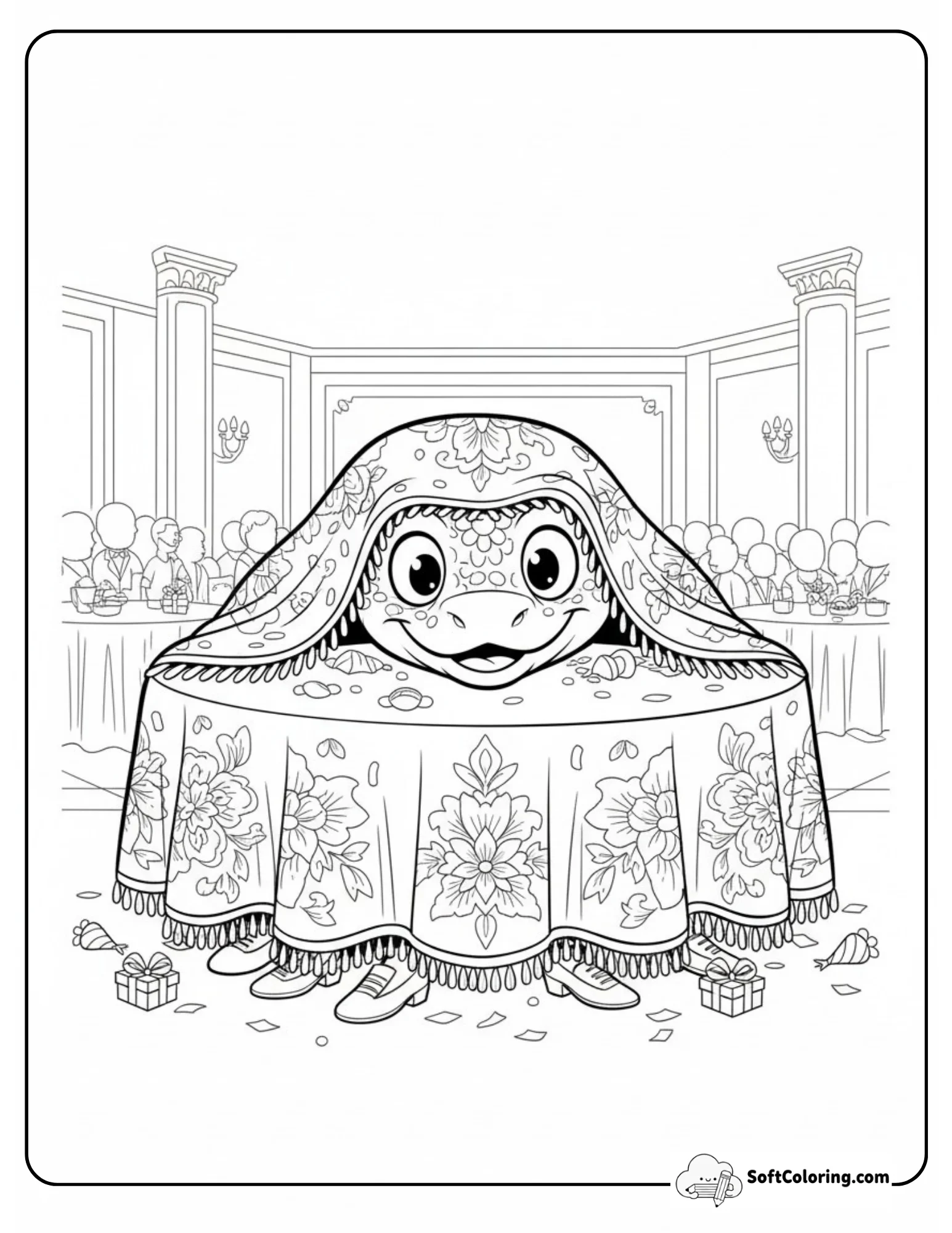 Funny Reptile Hiding Under Table
