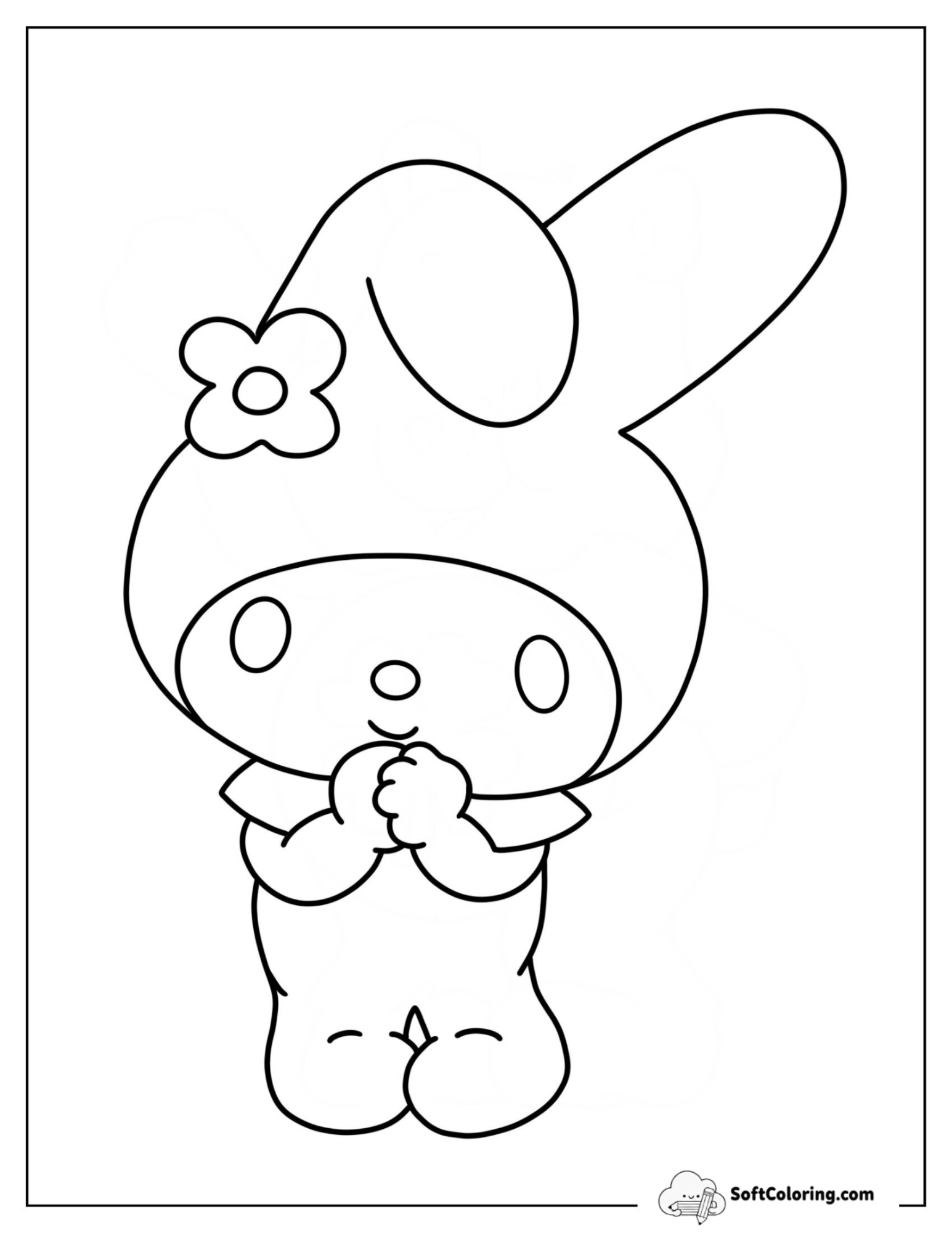 Easy My Melody Coloring Page For Kids