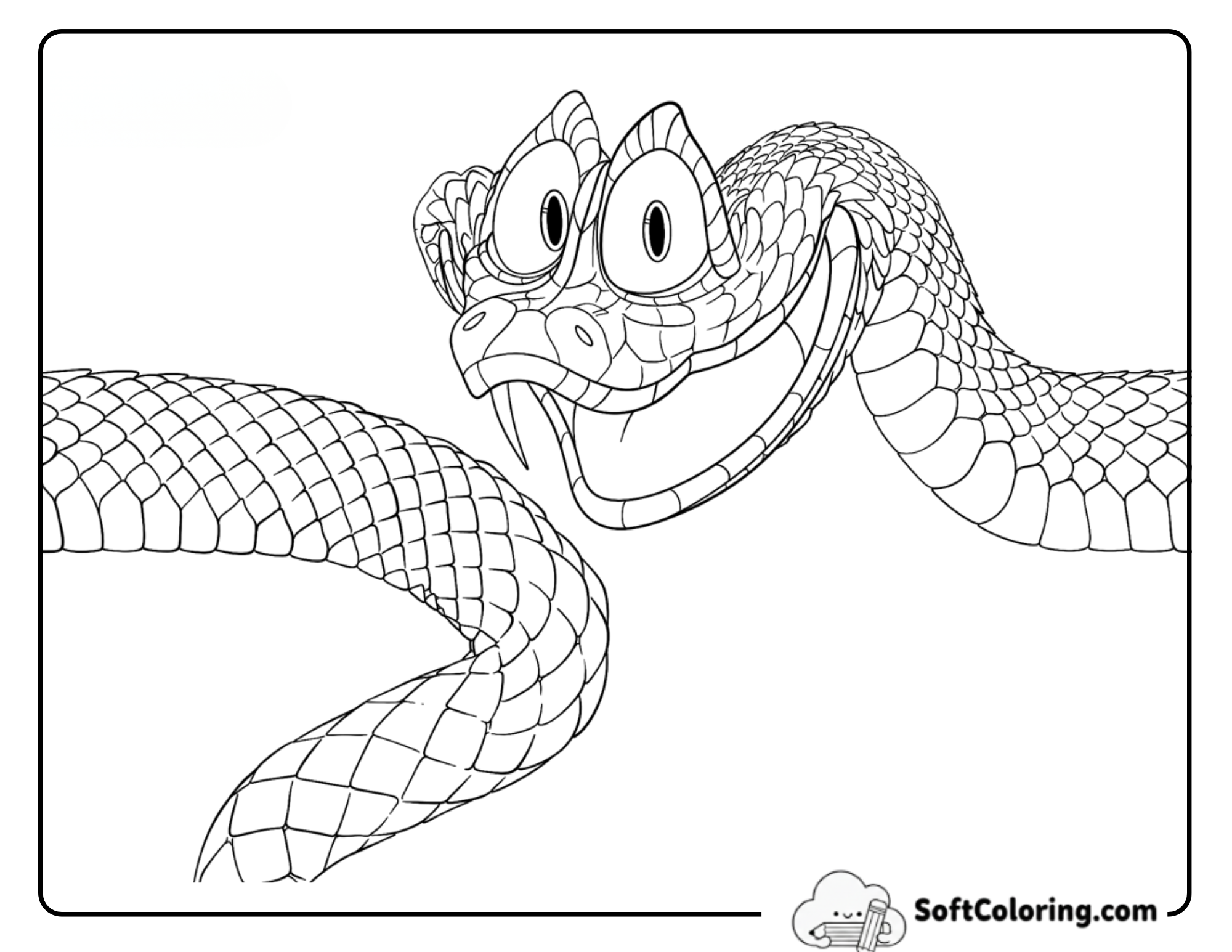 Funny Gary De'snake Character Line Art