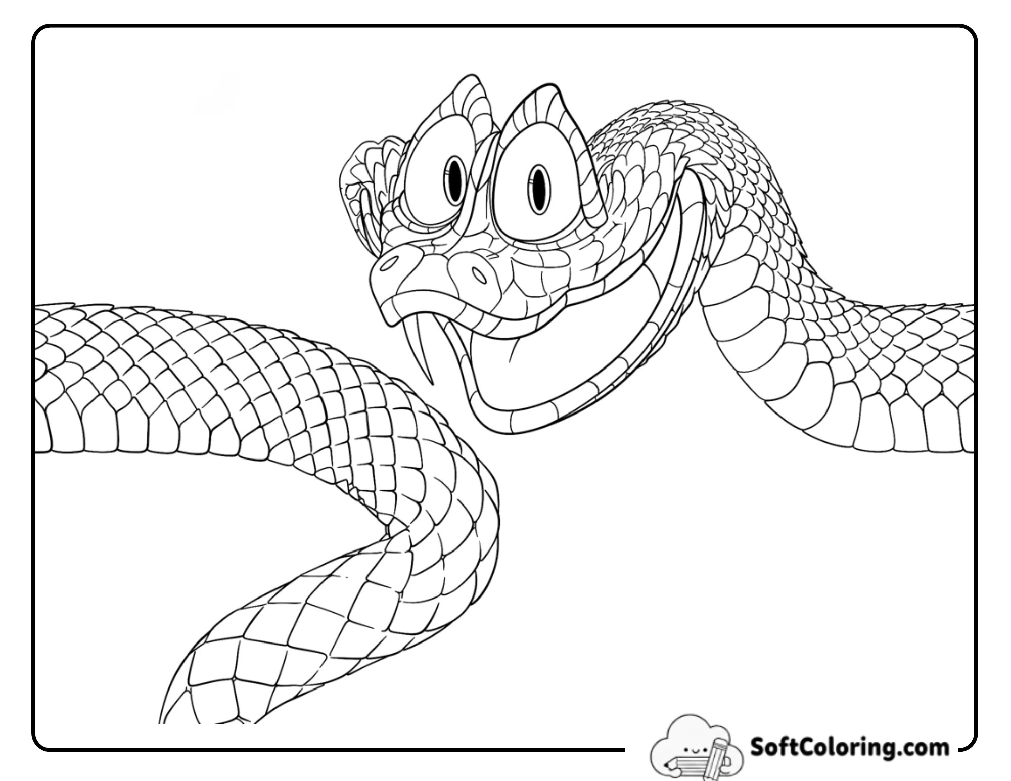 Funny Gary De'snake Character Line Art