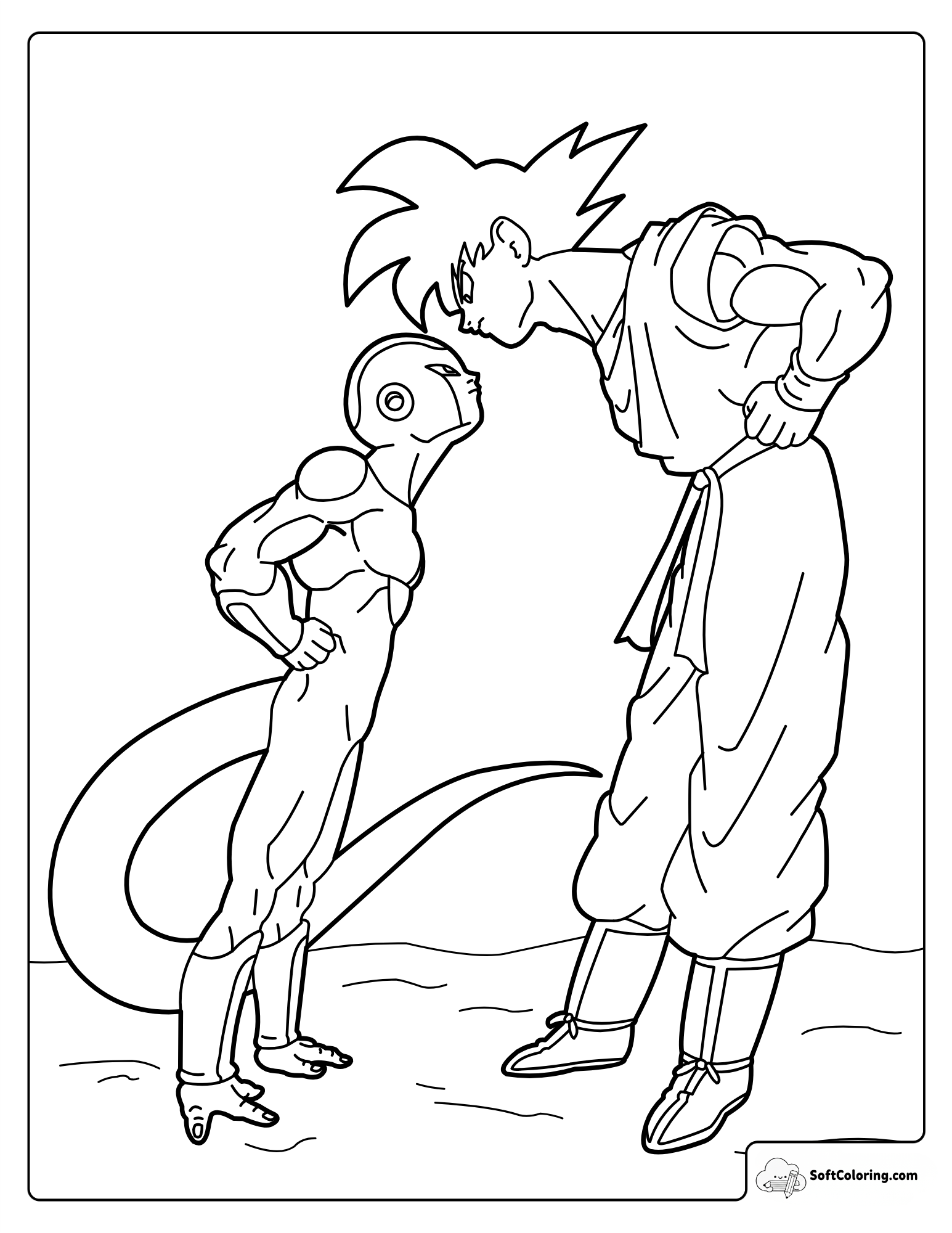 Goku And Frieza Stand Facing Each Other