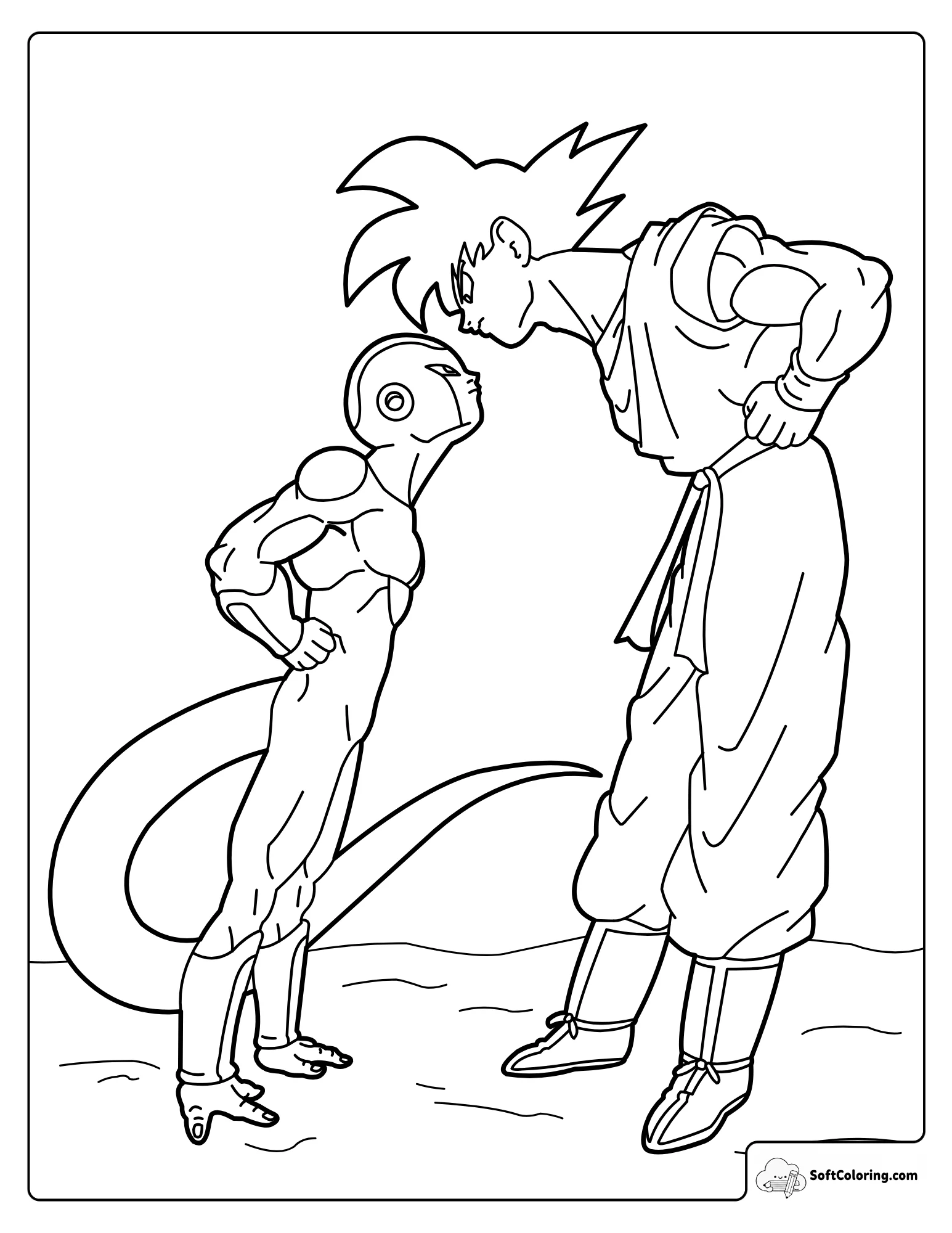 Goku And Frieza Stand Facing Each Other