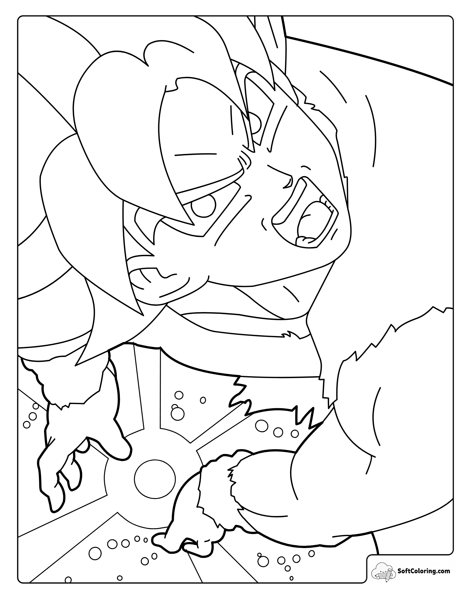 Goku Firing A Finger Beam Coloring Page