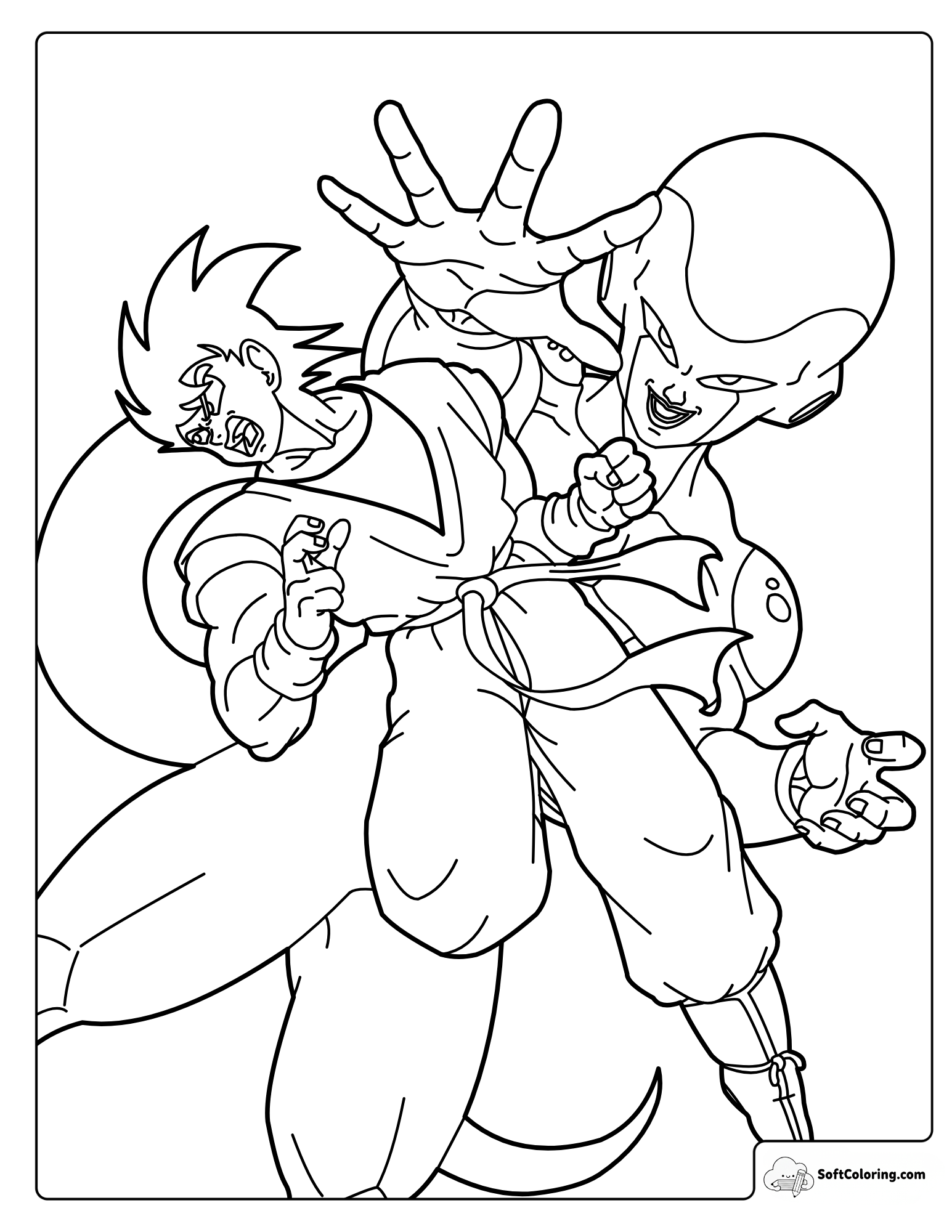 Goku Versus Frieza Coloring Page
