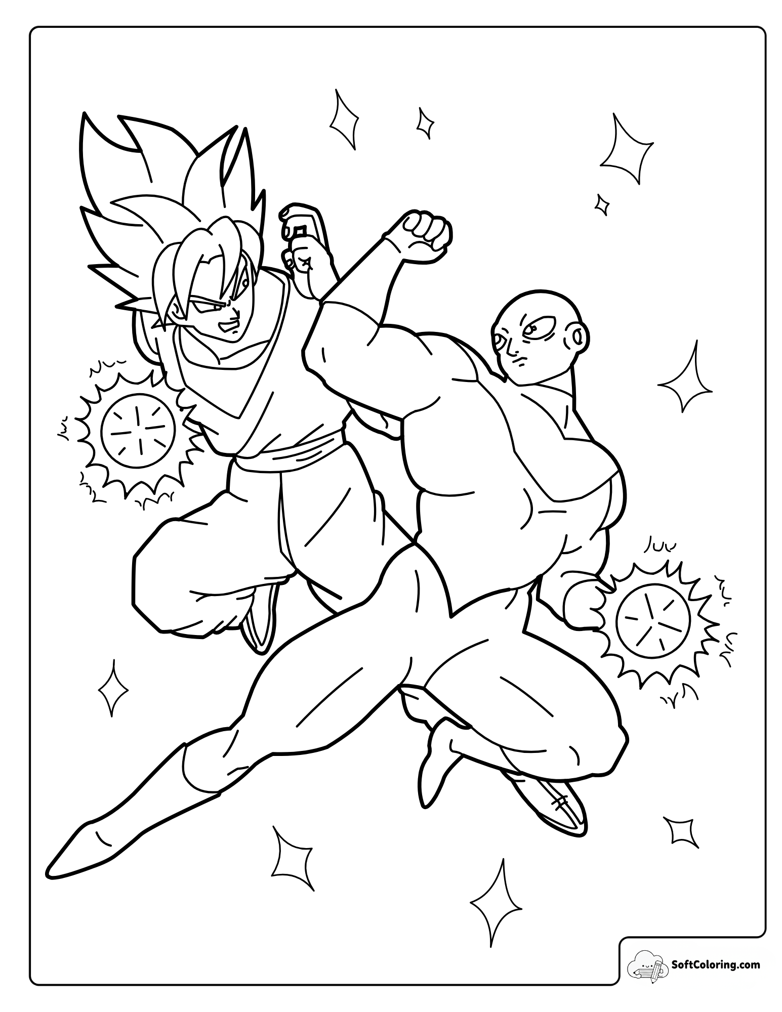Goku Versus Jiren Coloring Page