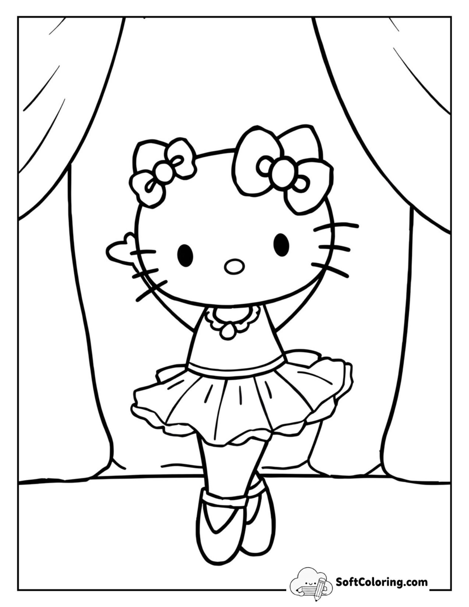 Hello Kitty Doing Ballet Dance
