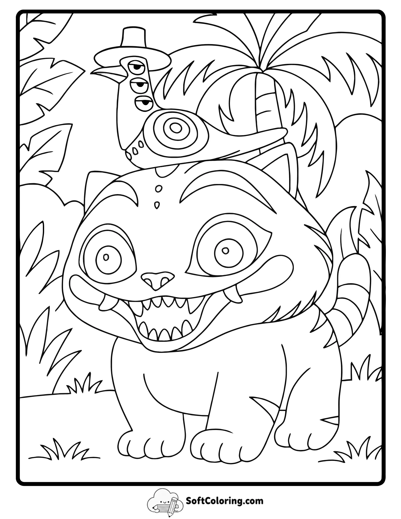 Kpop Monster Cat With Bird