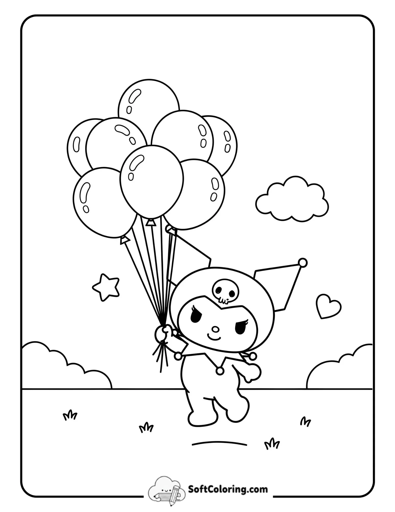 Kuromi Having Fun With Floating Balloons.