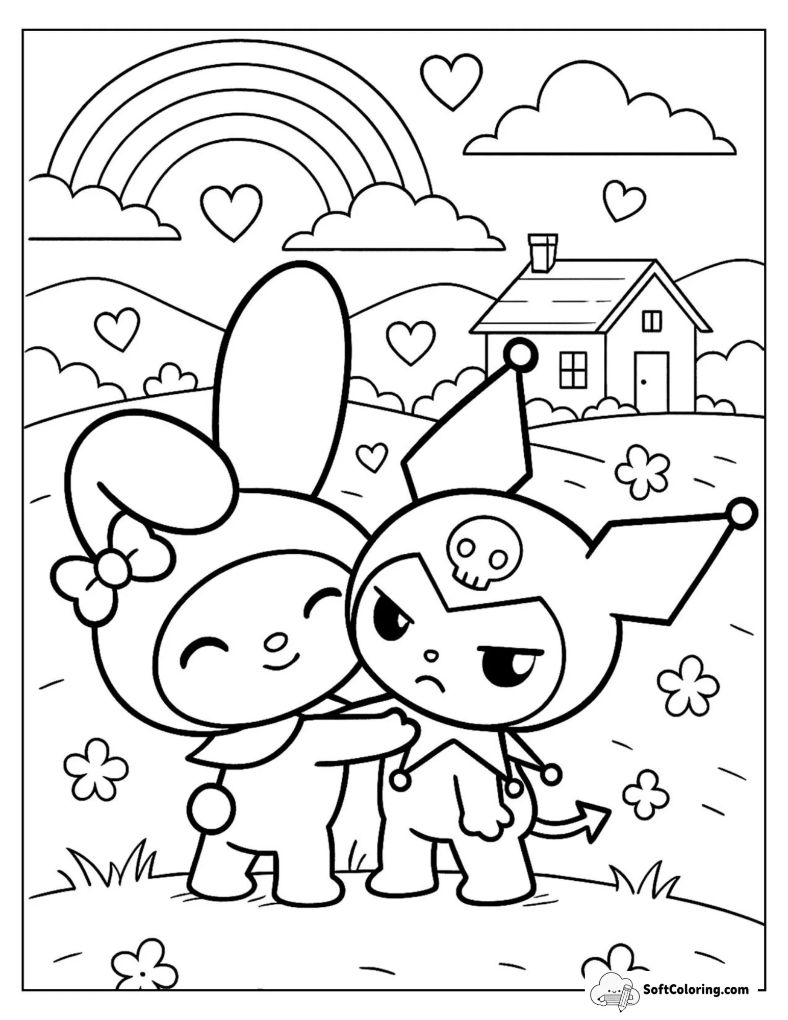 Under A Rainbow Sky Two Besties Share A Giggle