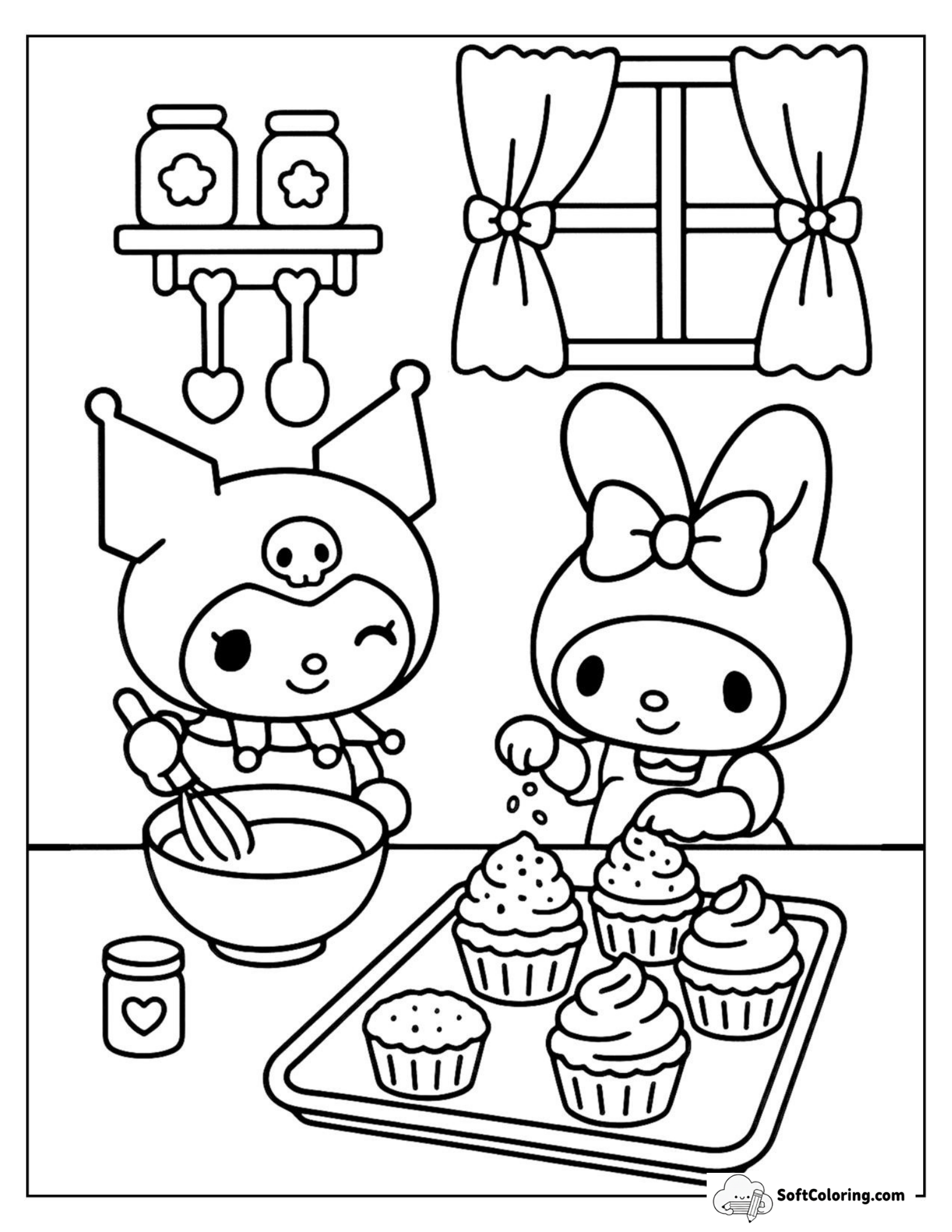 Kuromi And My Melody Bake Cupcakes Side By Side