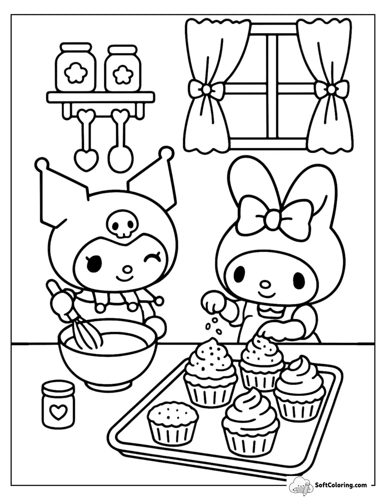 Kuromi And My Melody Bake Cupcakes Side By Side