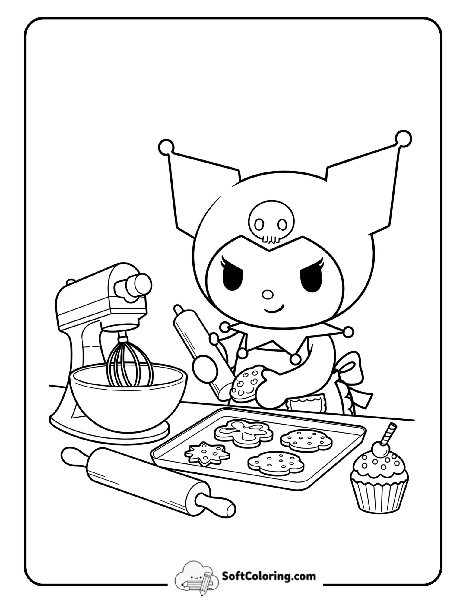 Kuromi Having Fun Baking In The Kitchen.