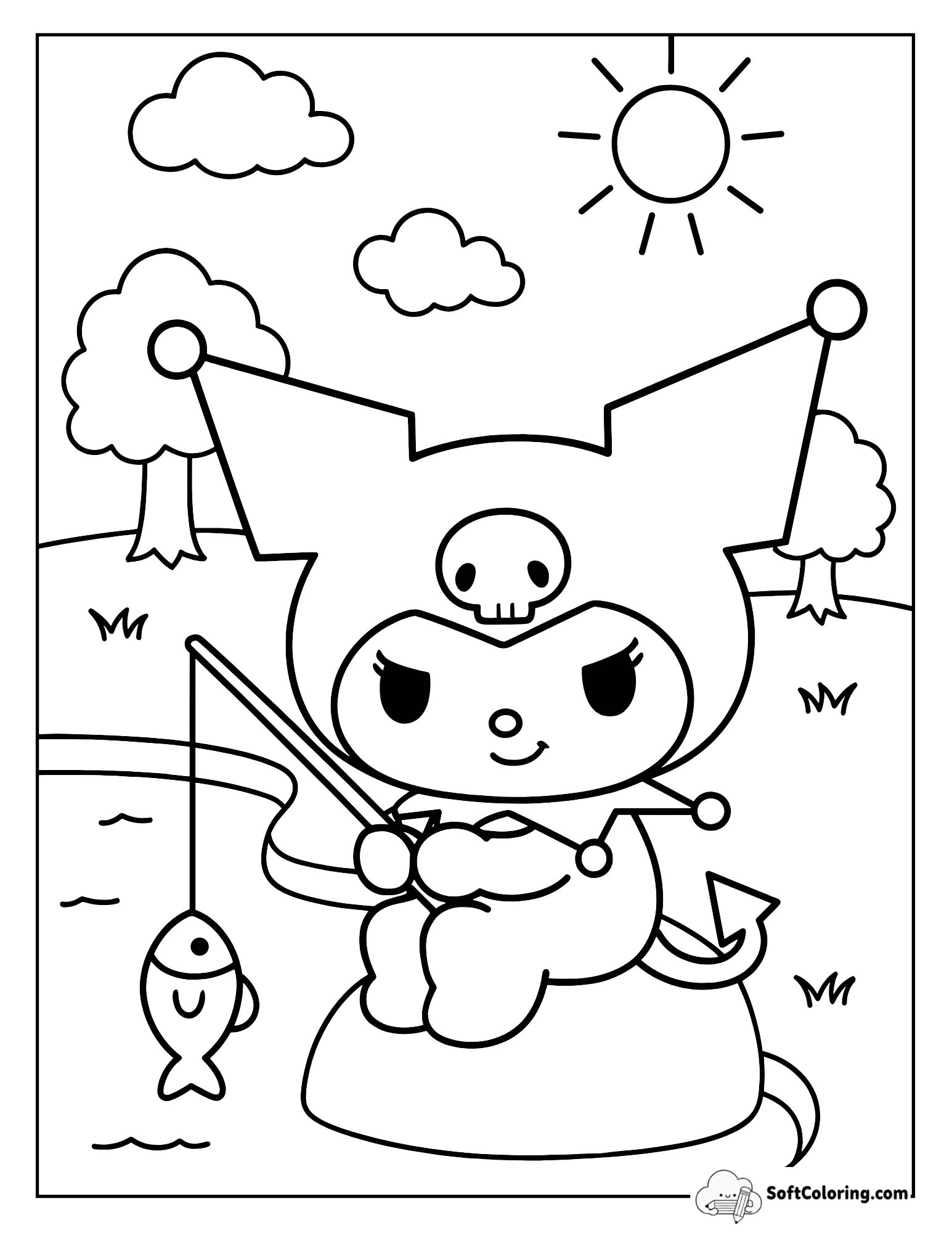 Happy Kuromi Has Reeled In A Little Fish Friend