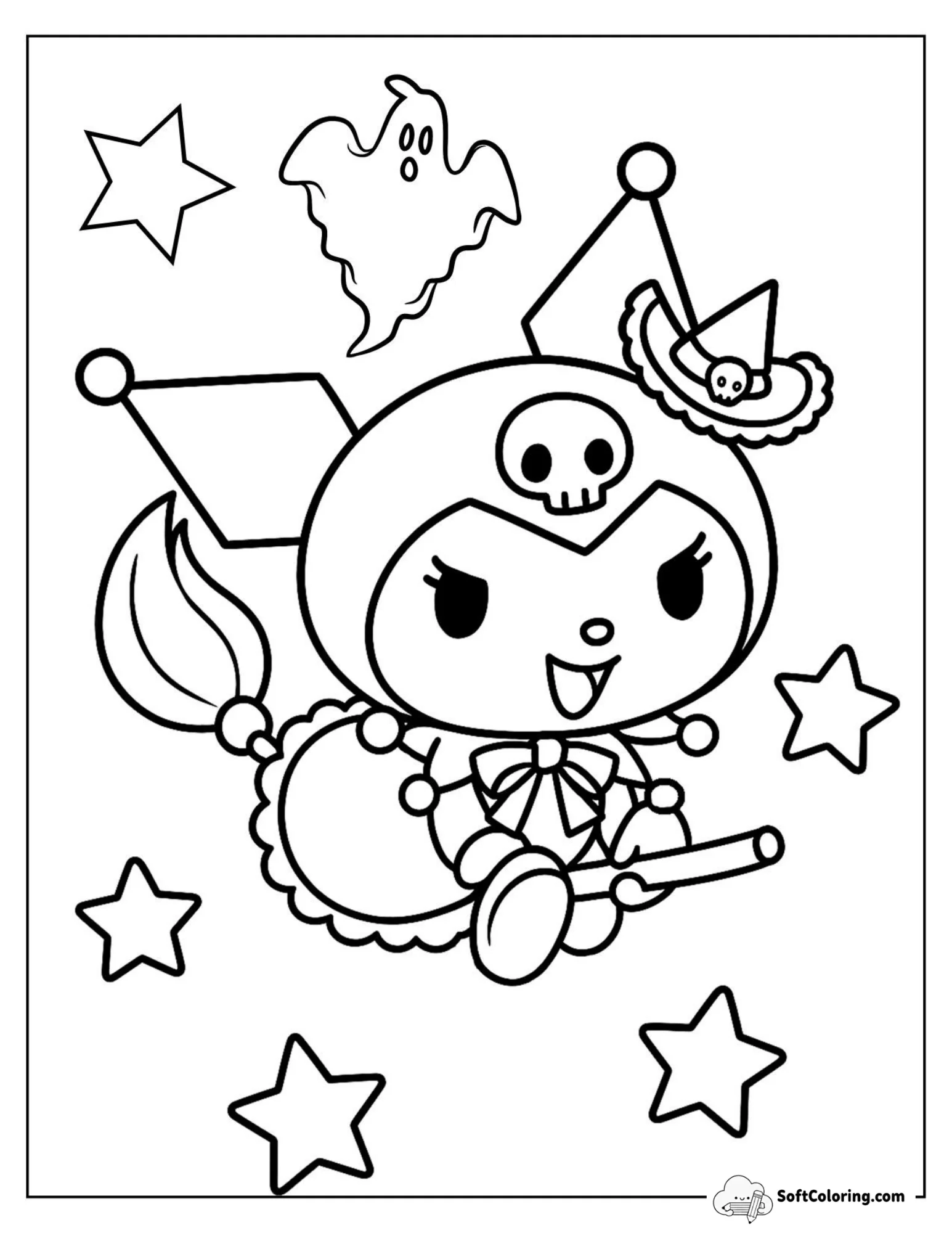 Kuromi Swoops Halloween Sky On Broom