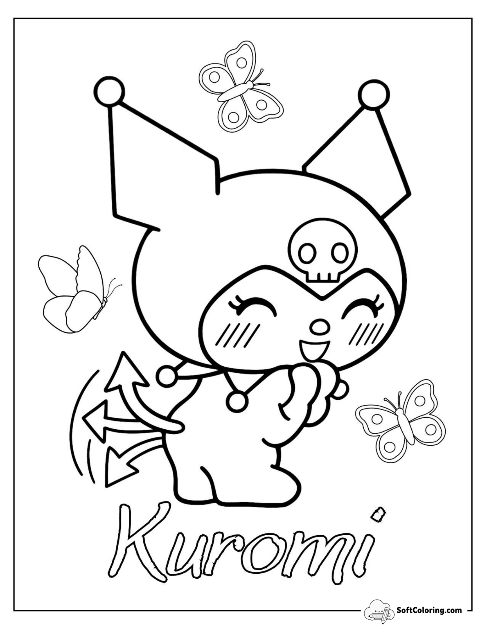 Kuromi Stands With Among Butterflies