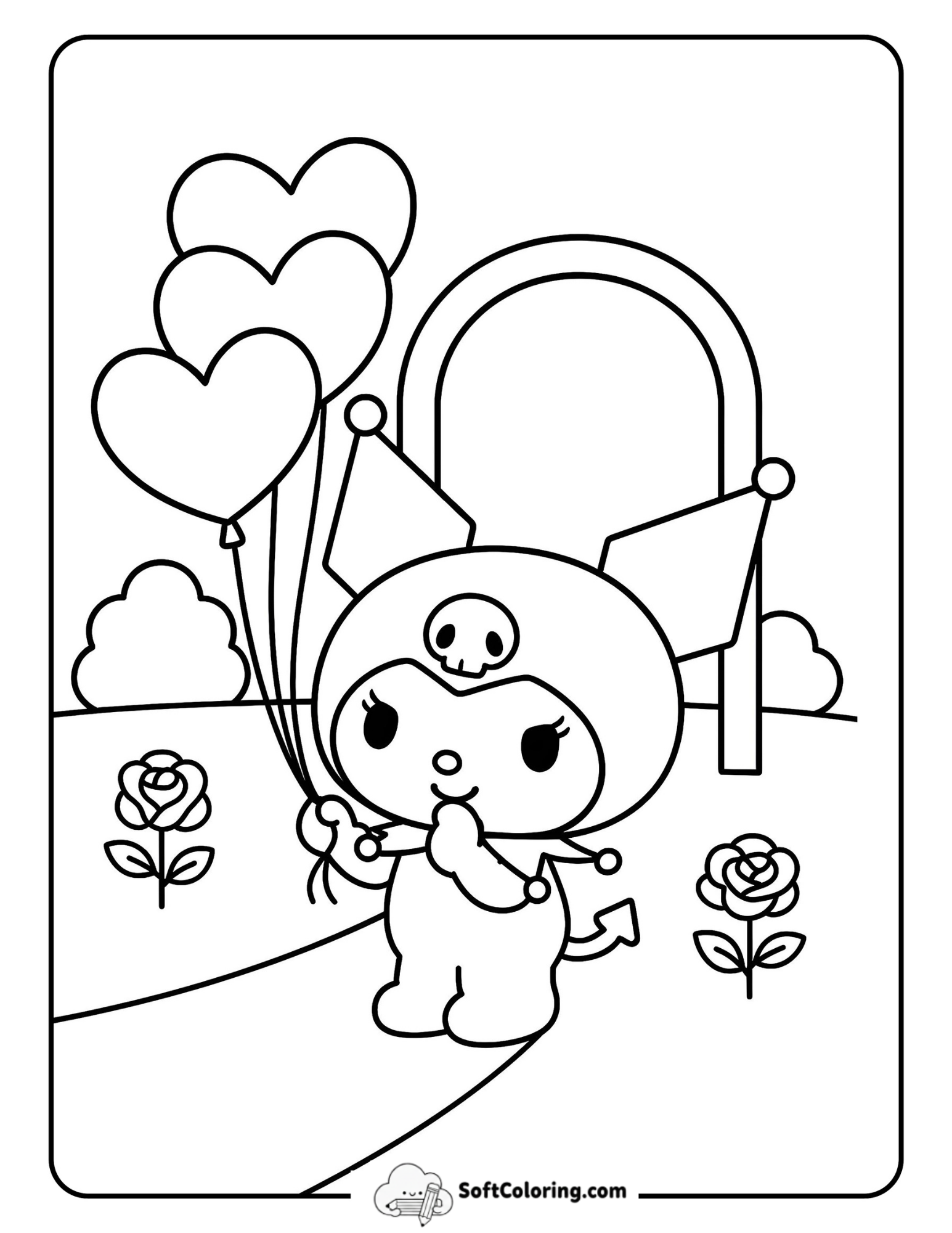 Kuromi Valentine Heart Balloons