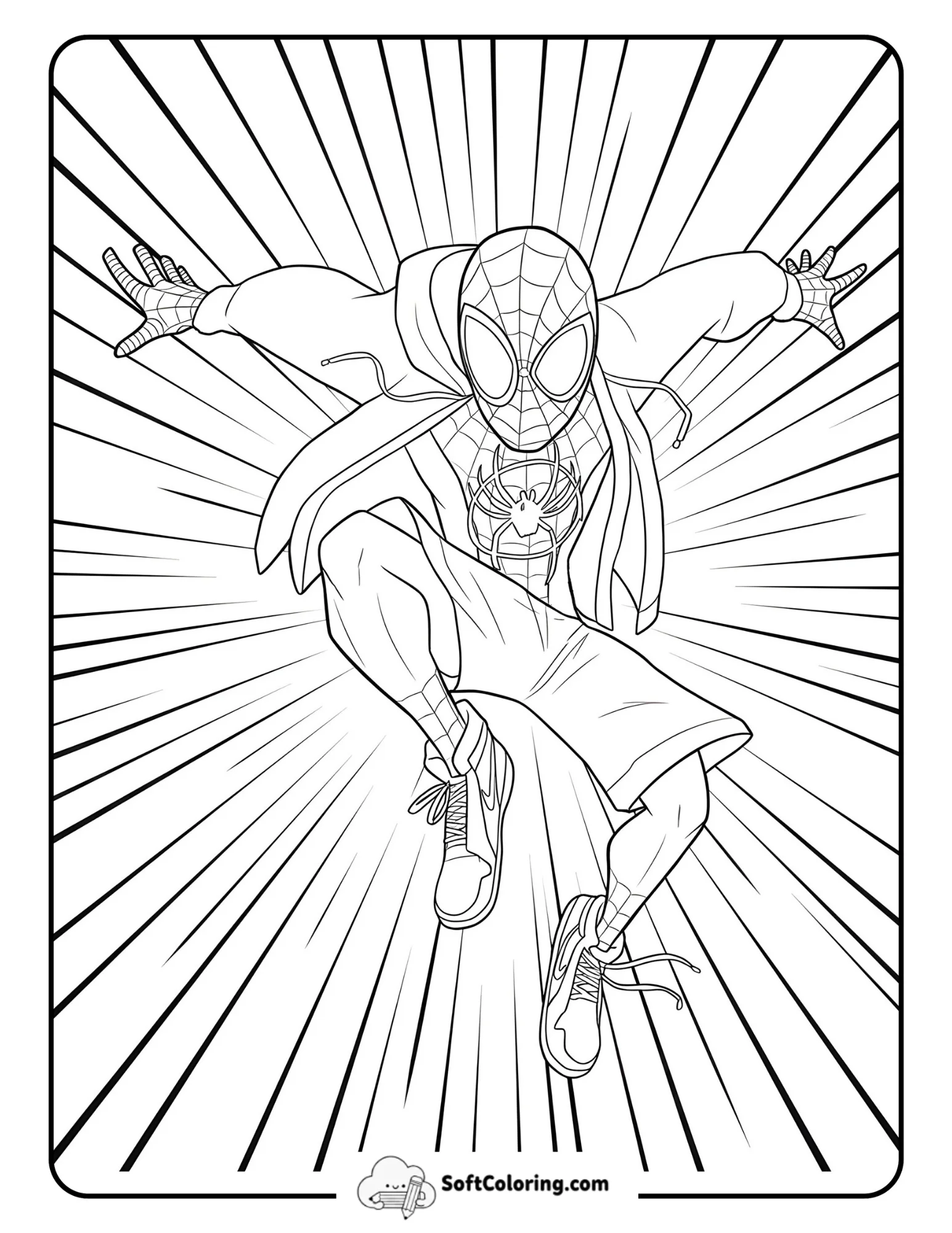 Miles Morales Leaping Into Action