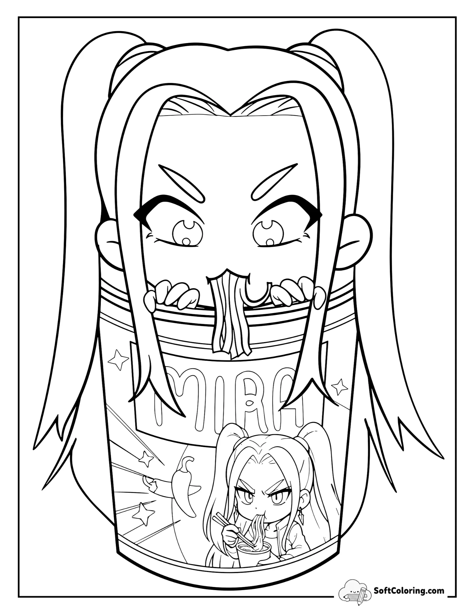 Mira Eating Ramen Noodles