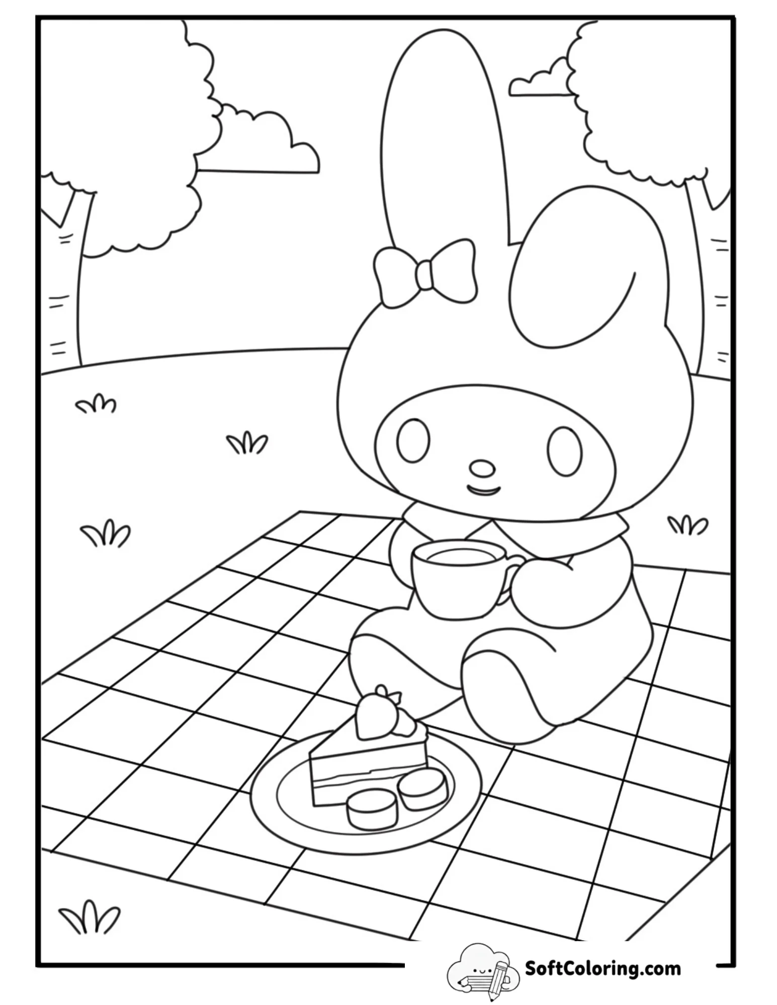 My Melody Picnic Blanket With Snacks