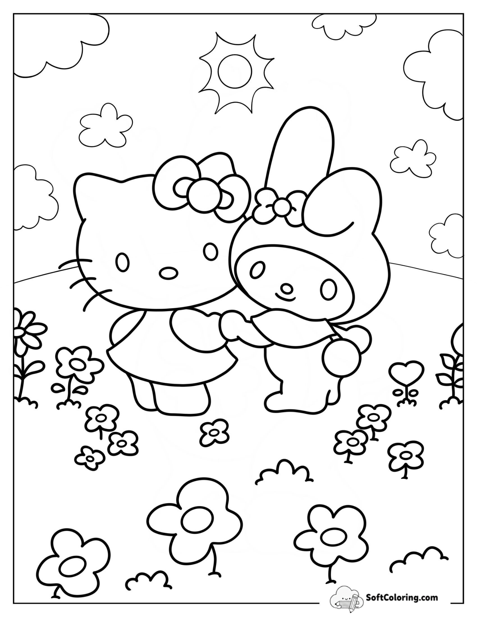 My Melody Holding Hands With Hello Kitty