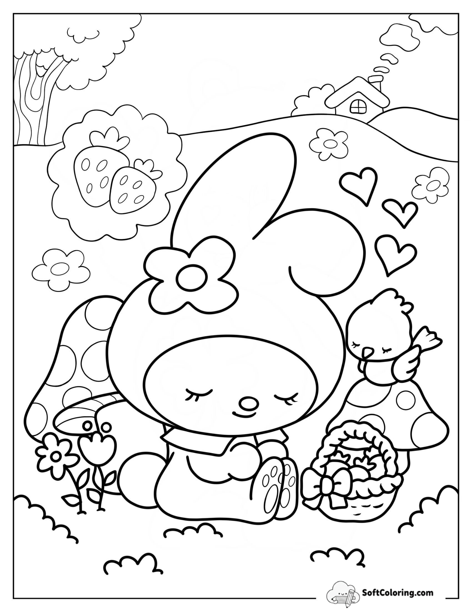 My Melody Napping In Garden