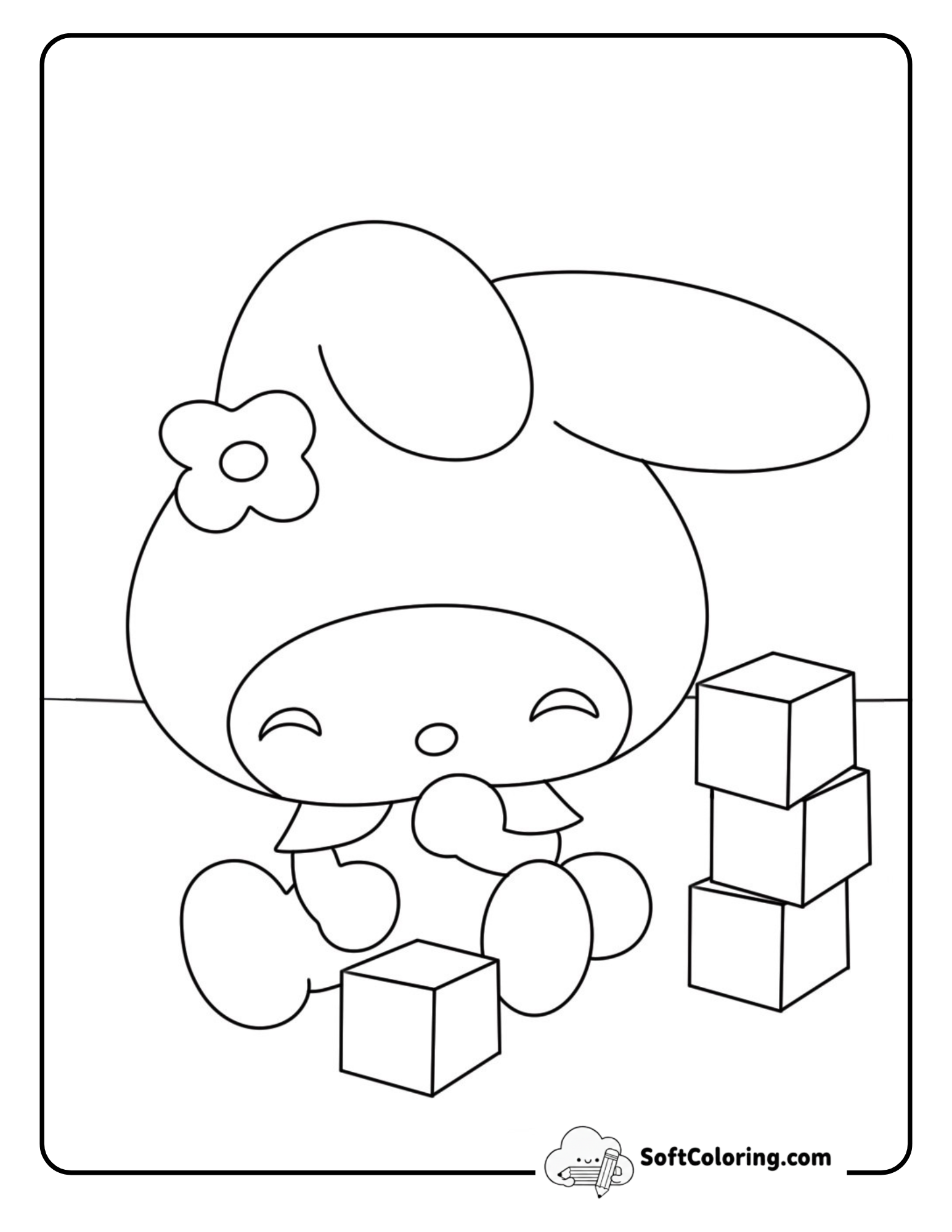 My Melody Playing With Blocks On The Floor