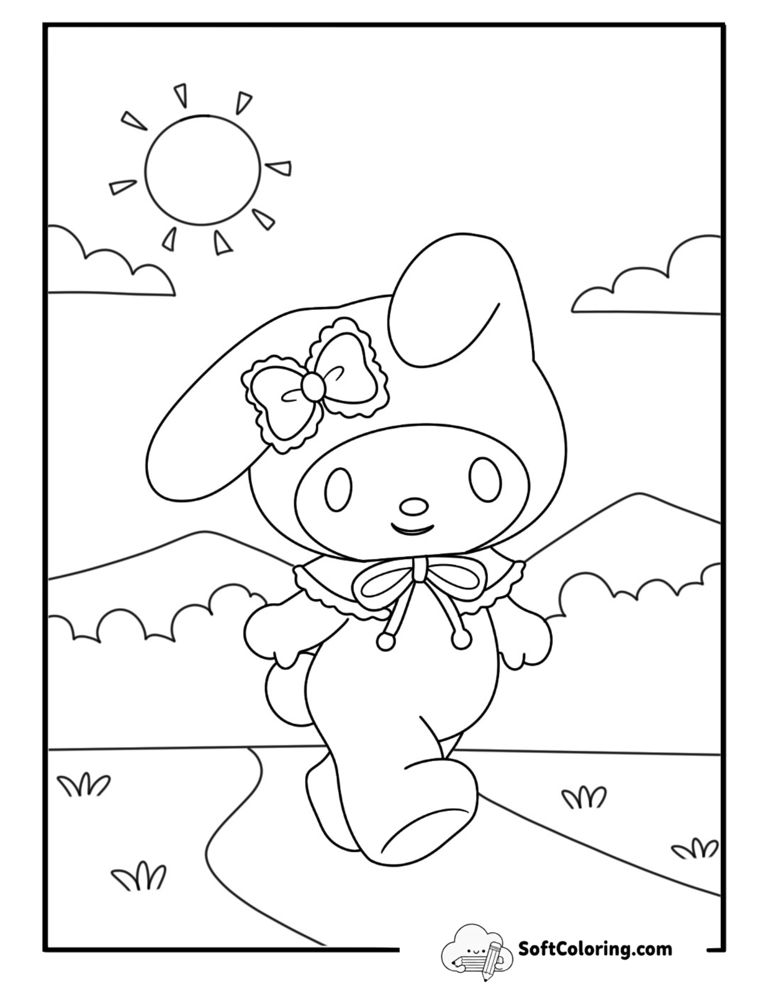 My Melody Walking A Forest Path