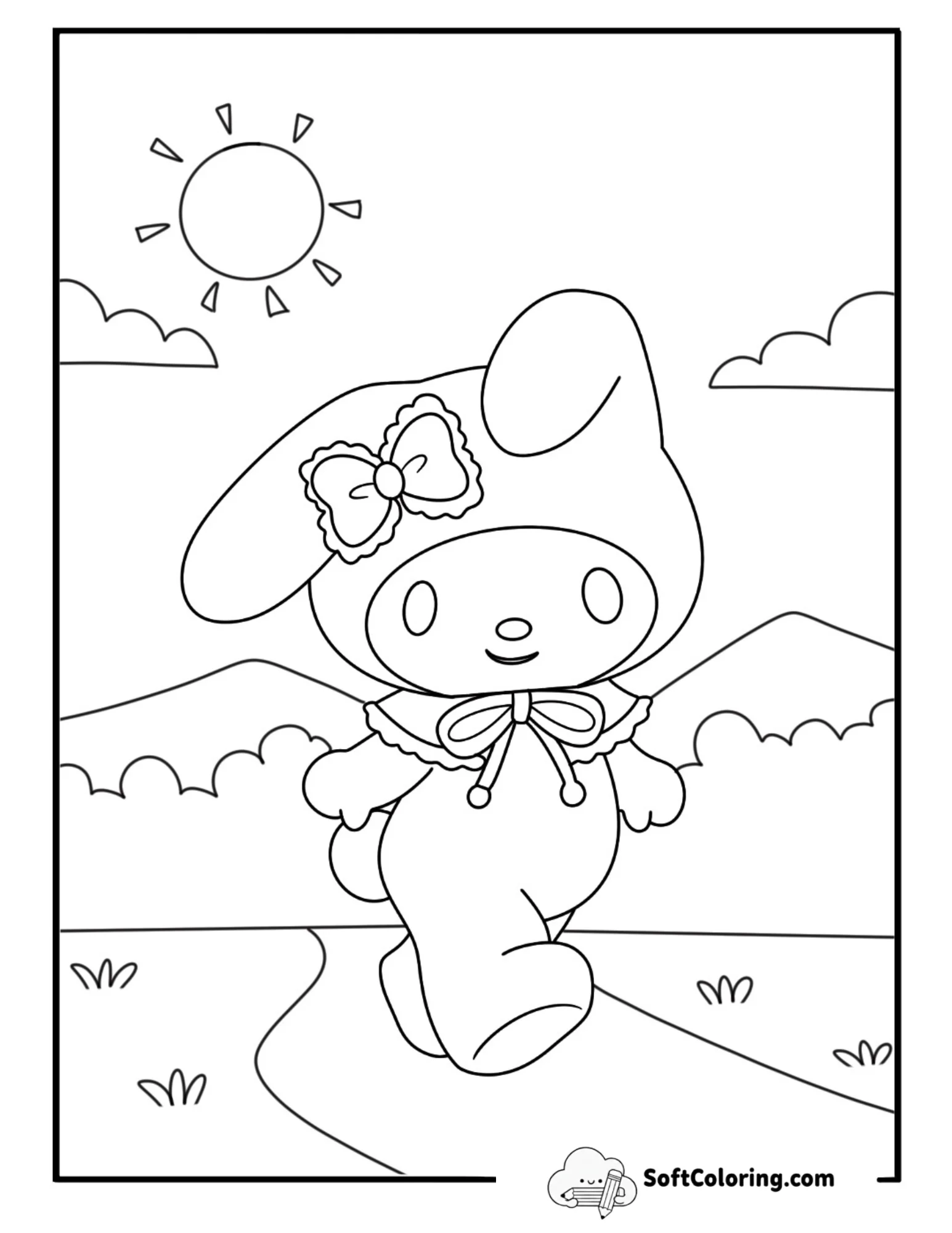 My Melody Walking A Forest Path