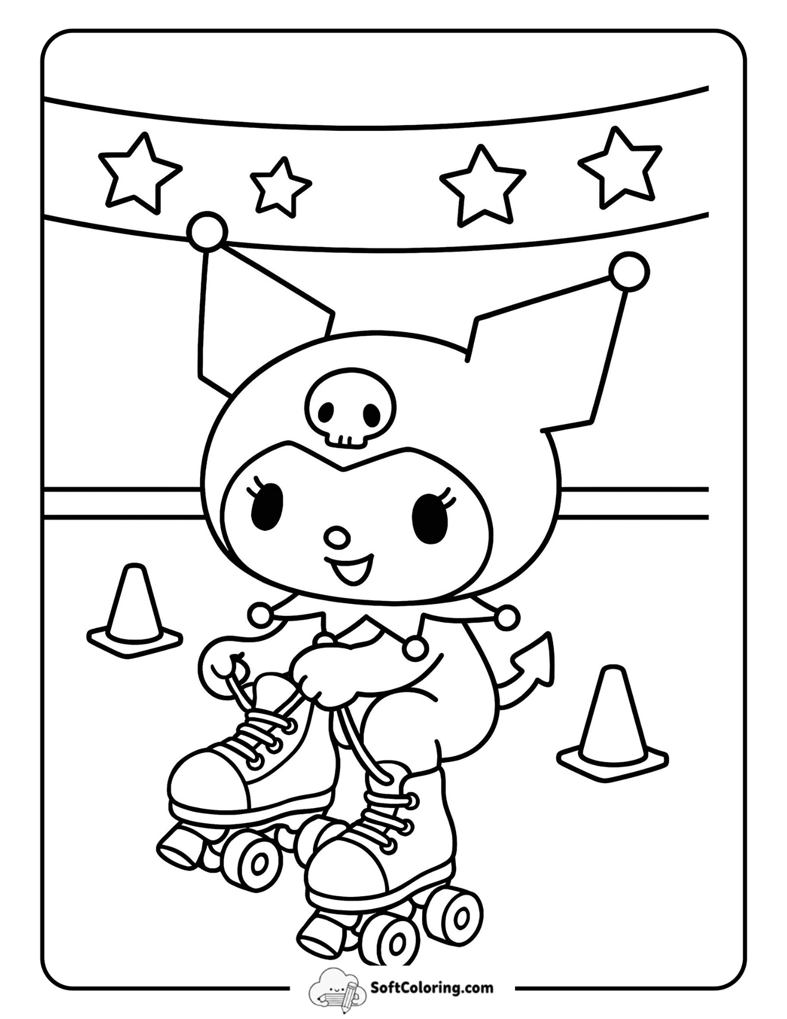 Kuromi Ties Skates And Flashes A Confident Smile.