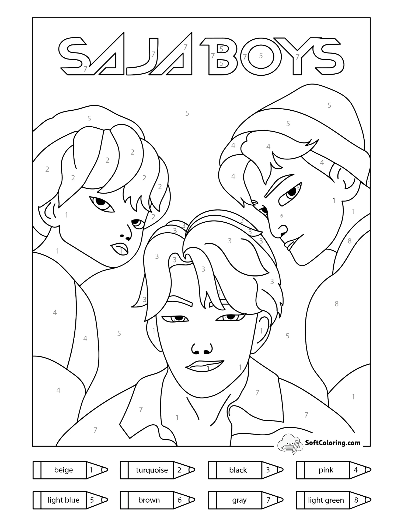 Saja Boys Color By Number