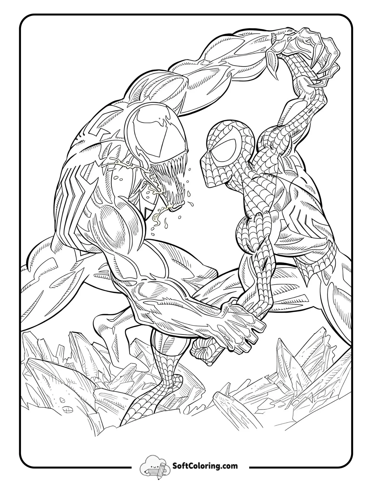 Spider-Man And Venom Clash In A Fierce Battle