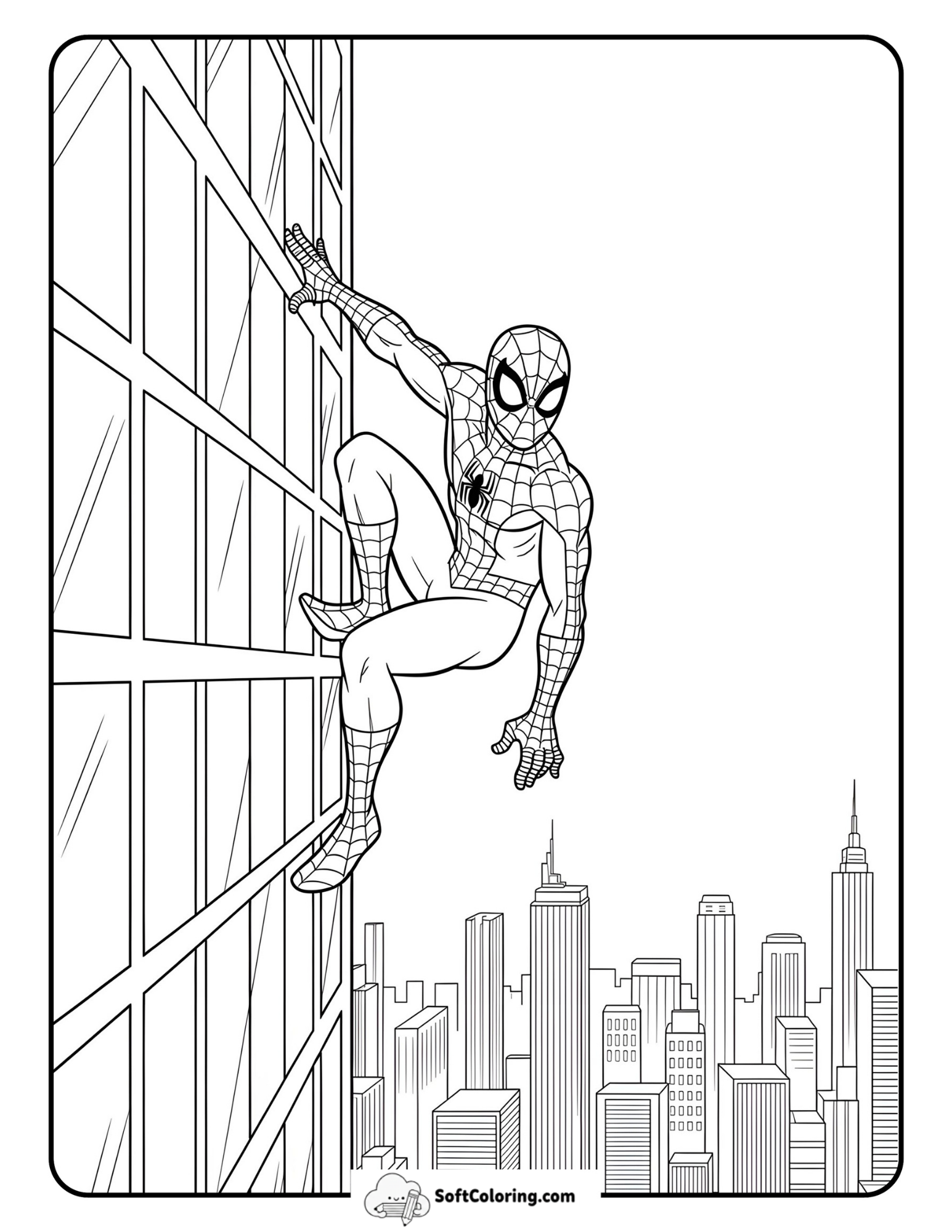 Spider-Man Climbing A Skyscraper