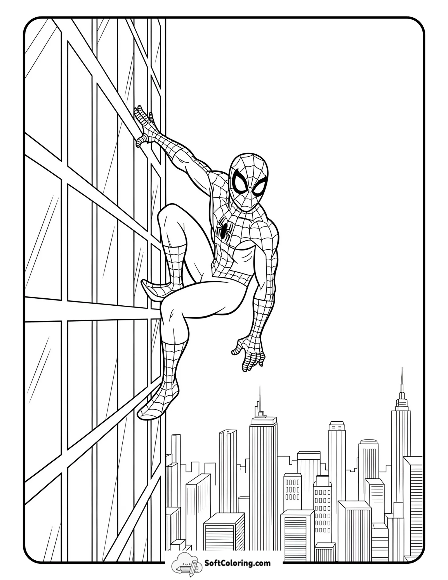 Spider-Man Climbing A Skyscraper