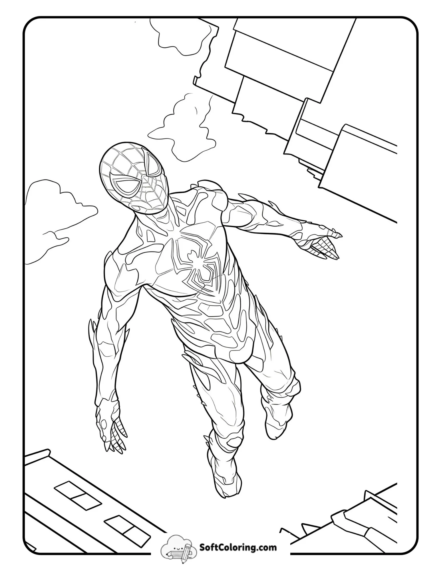 Spider-Man Floating Above The City