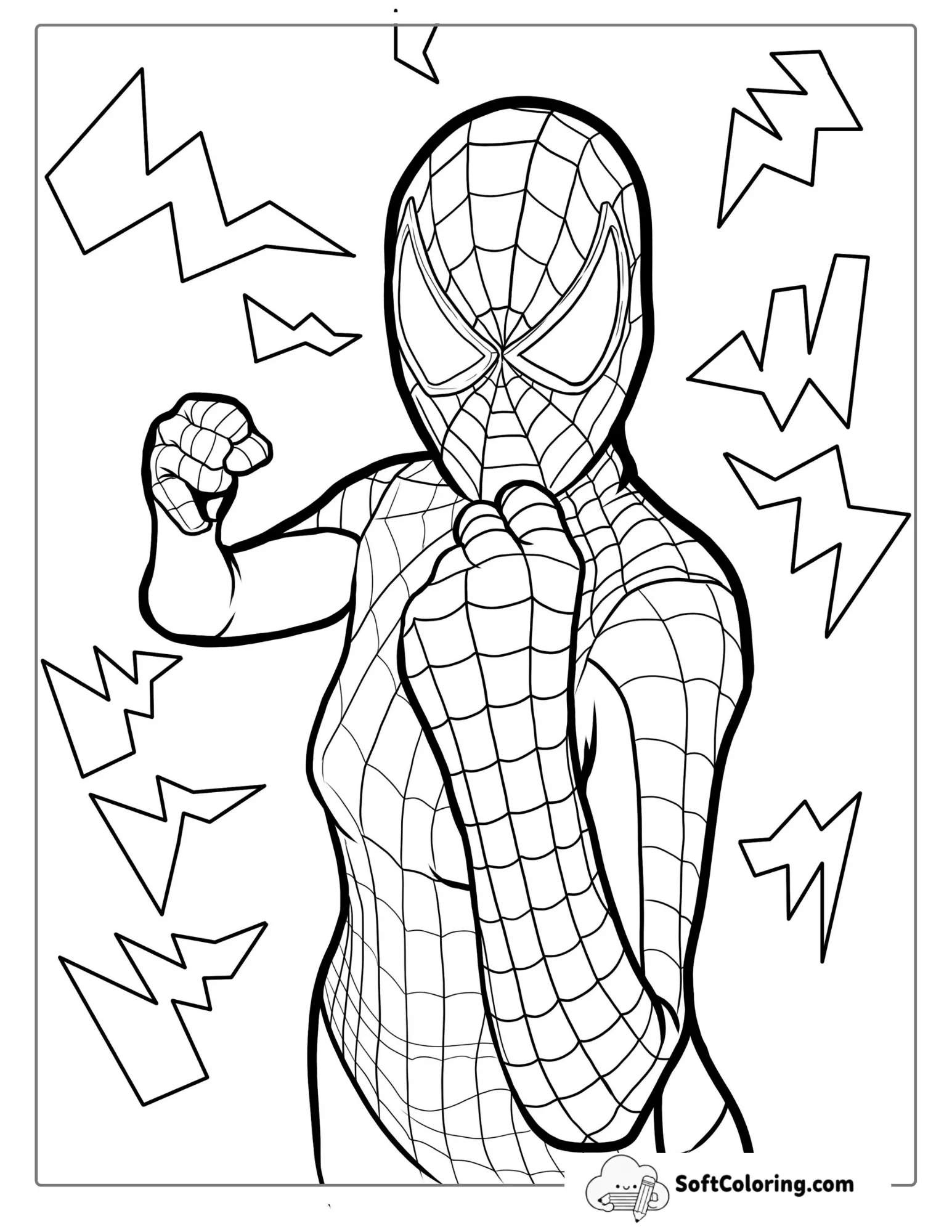 Spider-Man In Web Suit To Color
