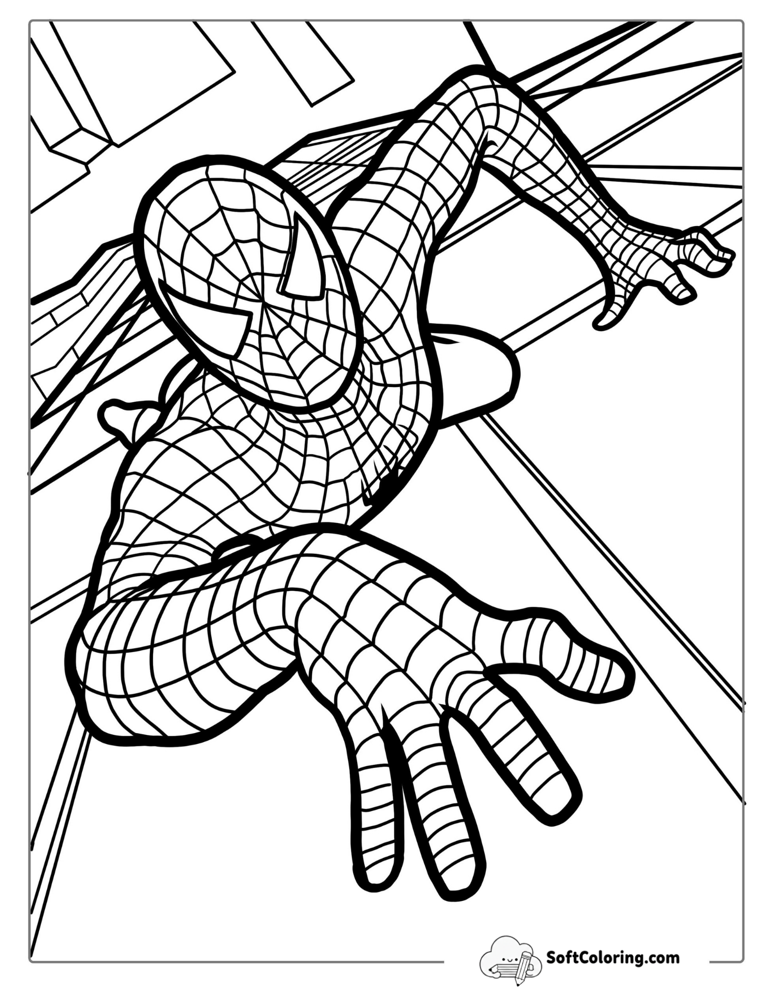 Spider-Man Scaling Skyscraper Coloring Page