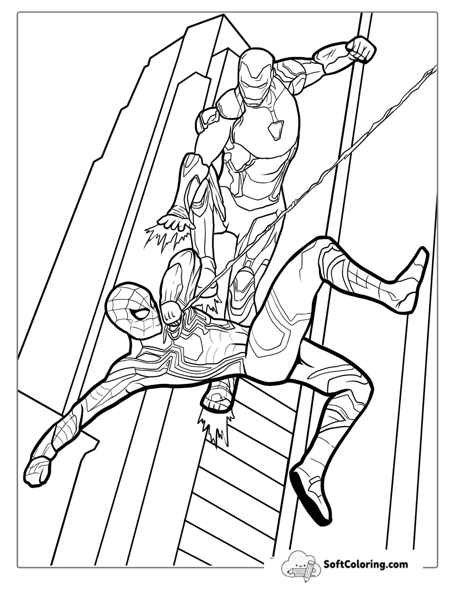 Spider-Man Vs Iron Man Coloring Page