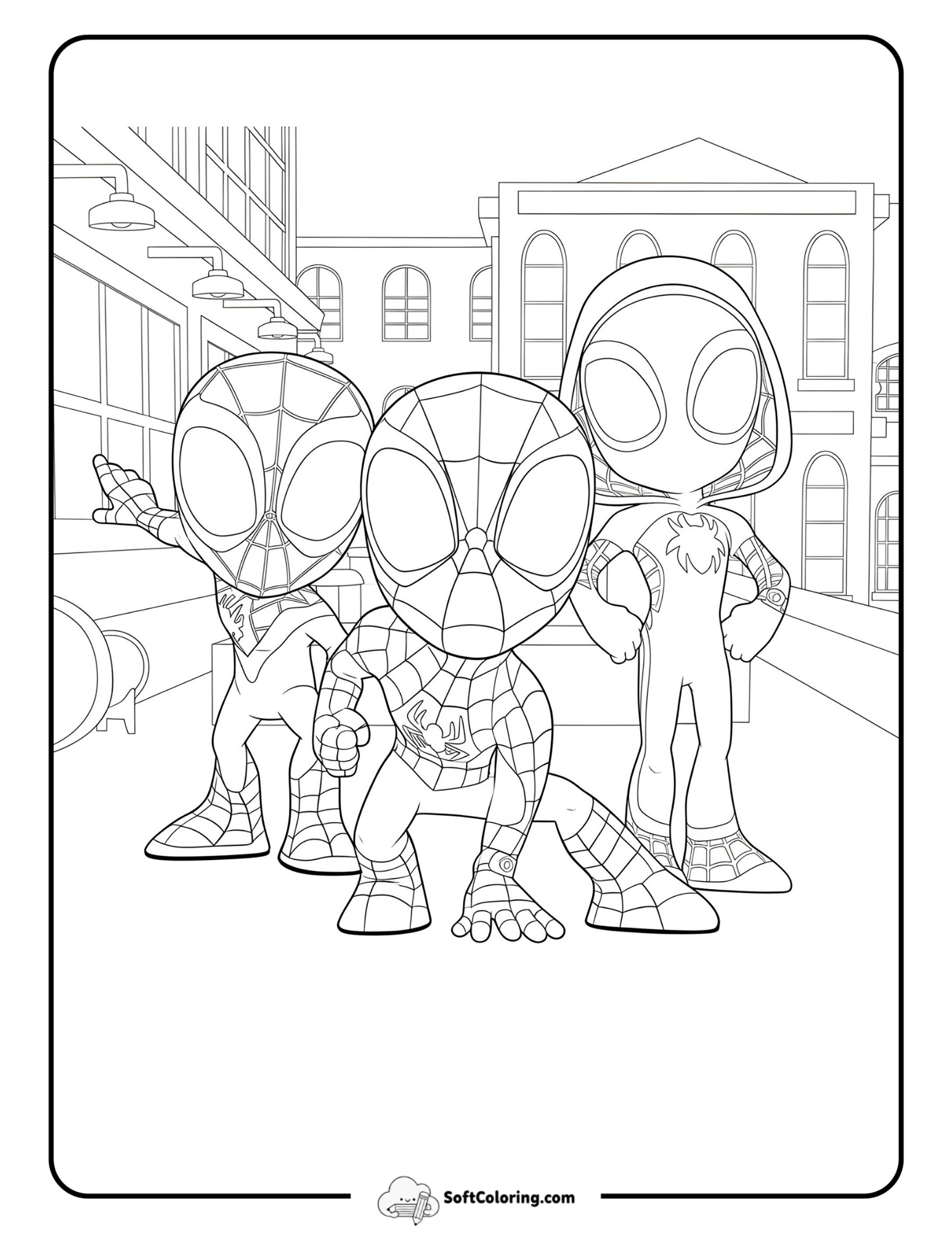 Three Chibi-Style Spider-Verse Heroes