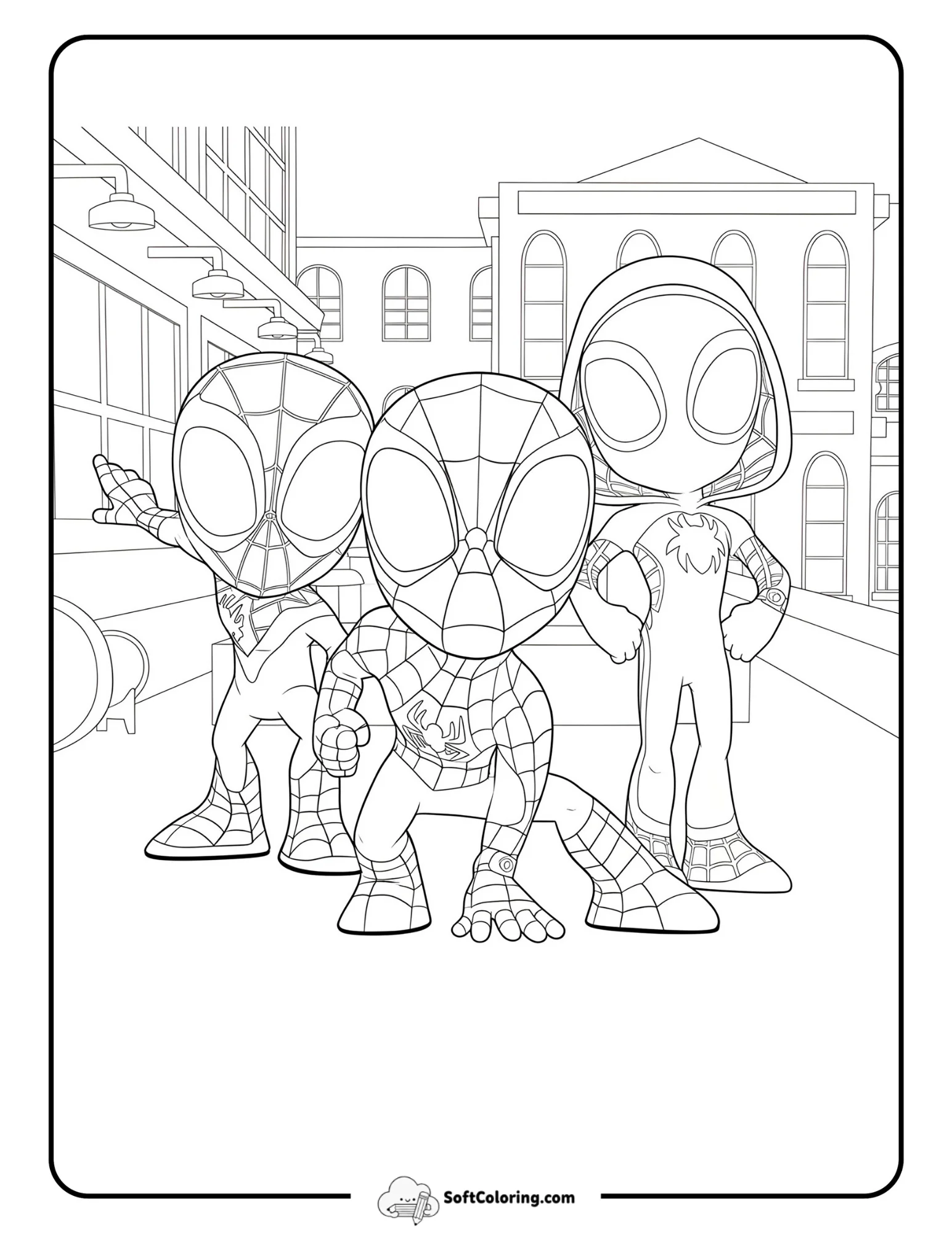 Three Chibi-Style Spider-Verse Heroes