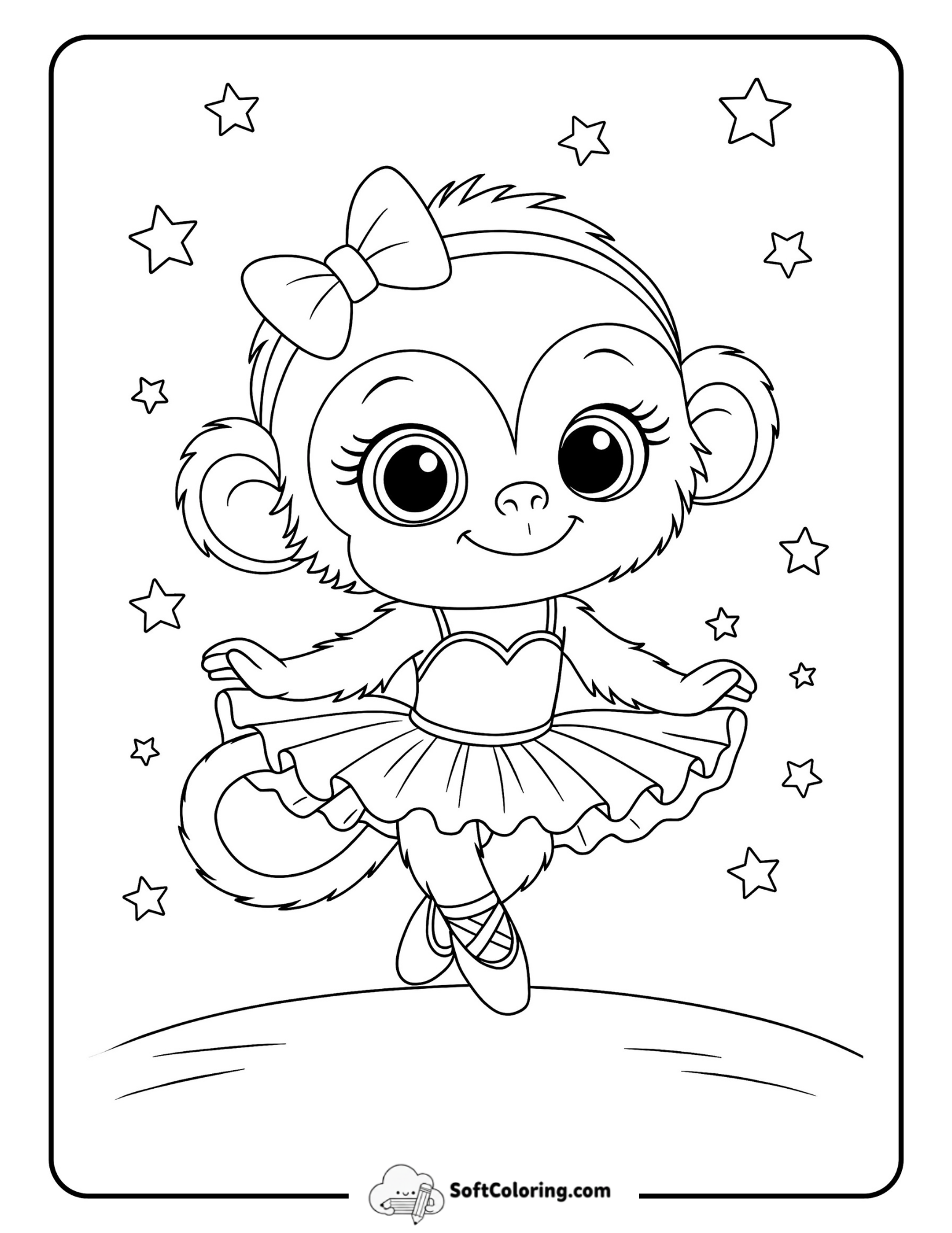 Starry Ballerina Monkey Cute